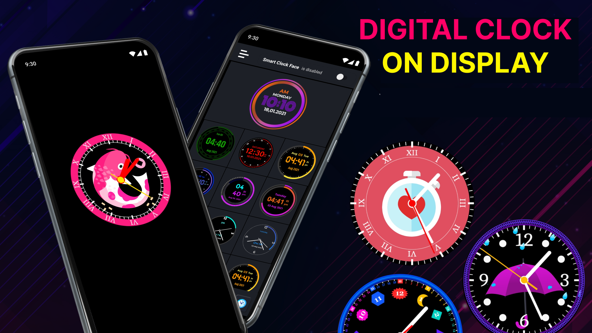 اسکرین شات 1 برنامه Neon Digital Clock