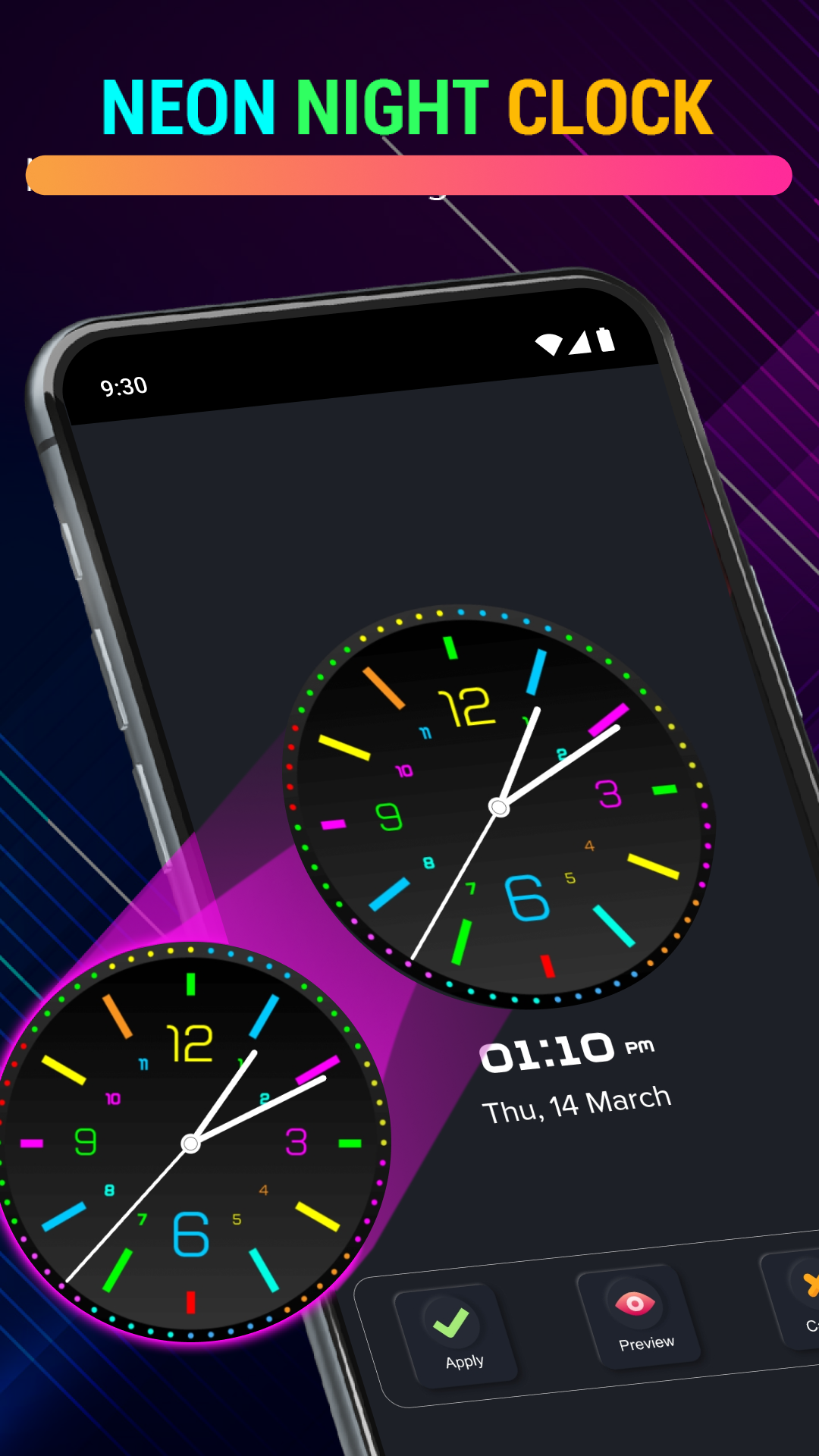 اسکرین شات 2 برنامه Neon Digital Clock