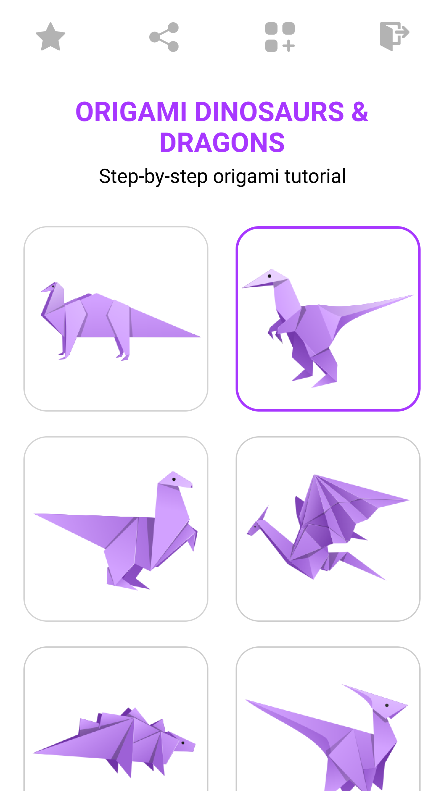 اسکرین شات 1 برنامه Origami Dinosaurs And Dragons