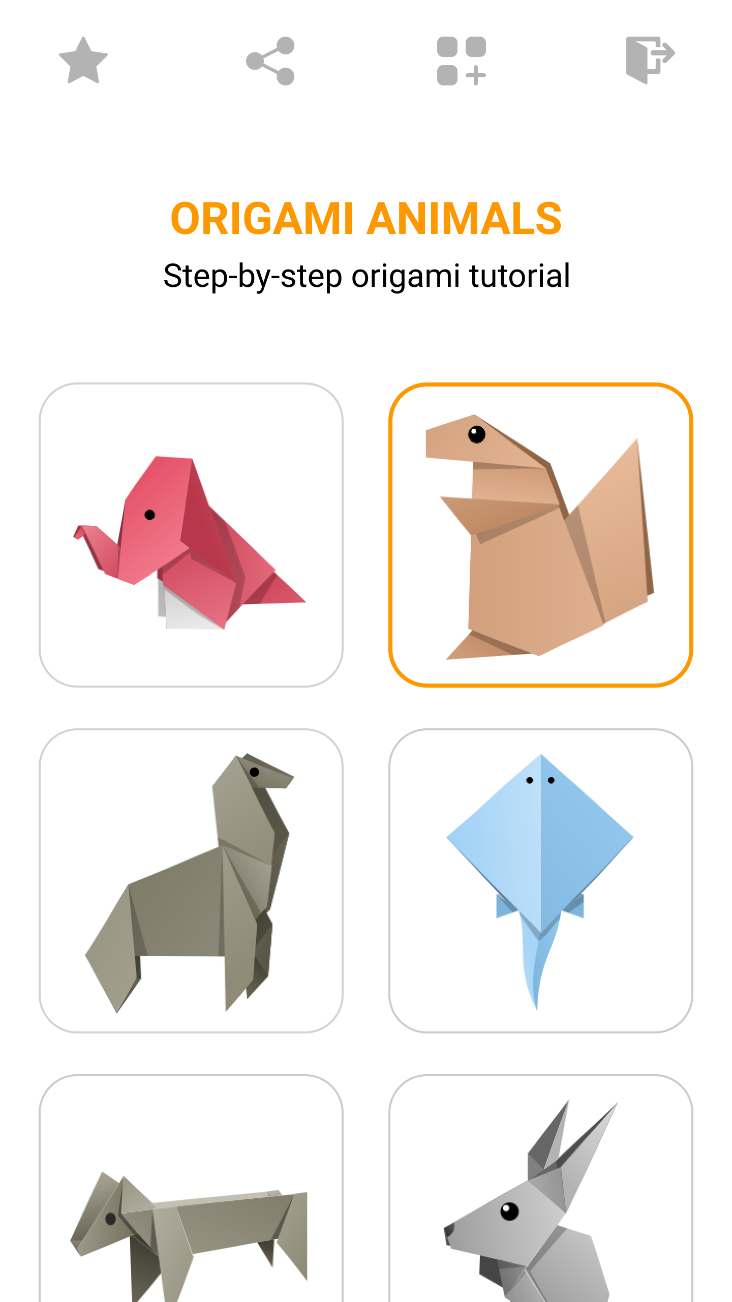 اسکرین شات 1 برنامه Origami Animals And Beast
