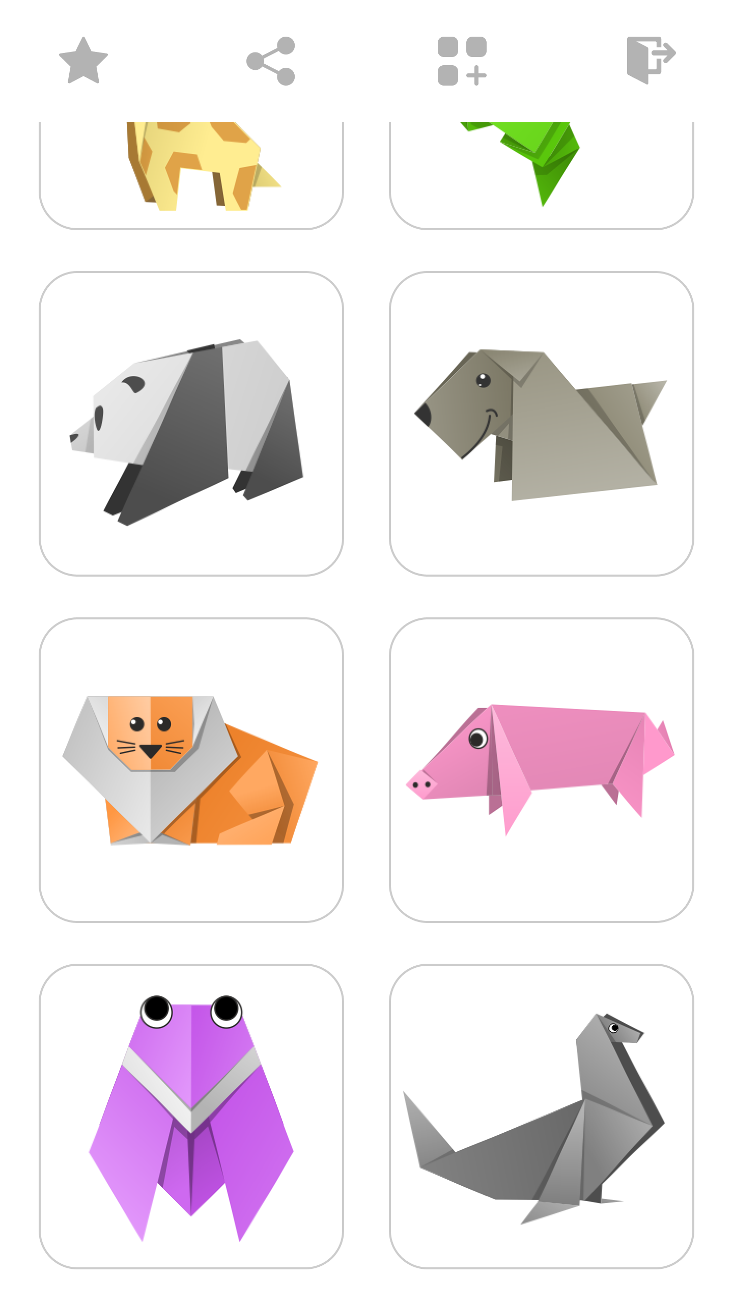 اسکرین شات 3 برنامه Origami Animals And Beast