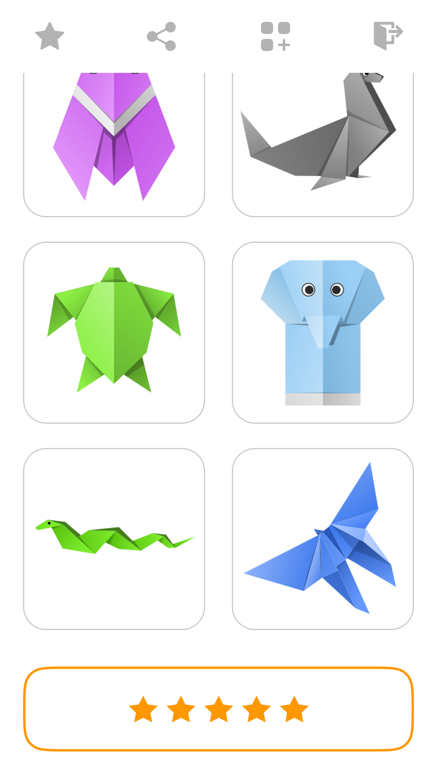 اسکرین شات 4 برنامه Origami Animals And Beast