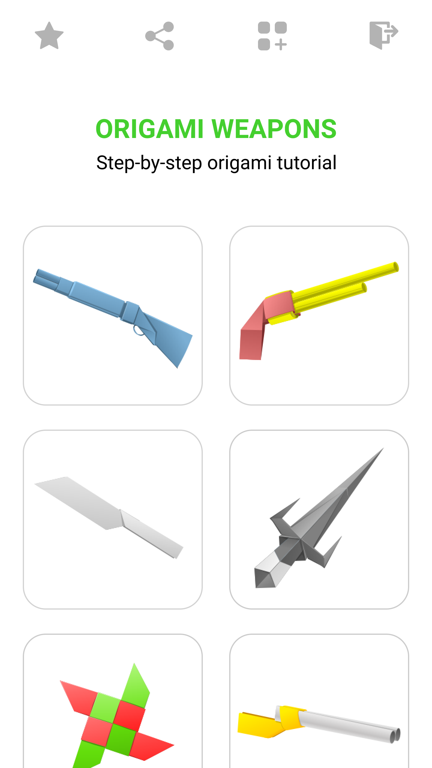 اسکرین شات 1 برنامه Origami Weapon Guides