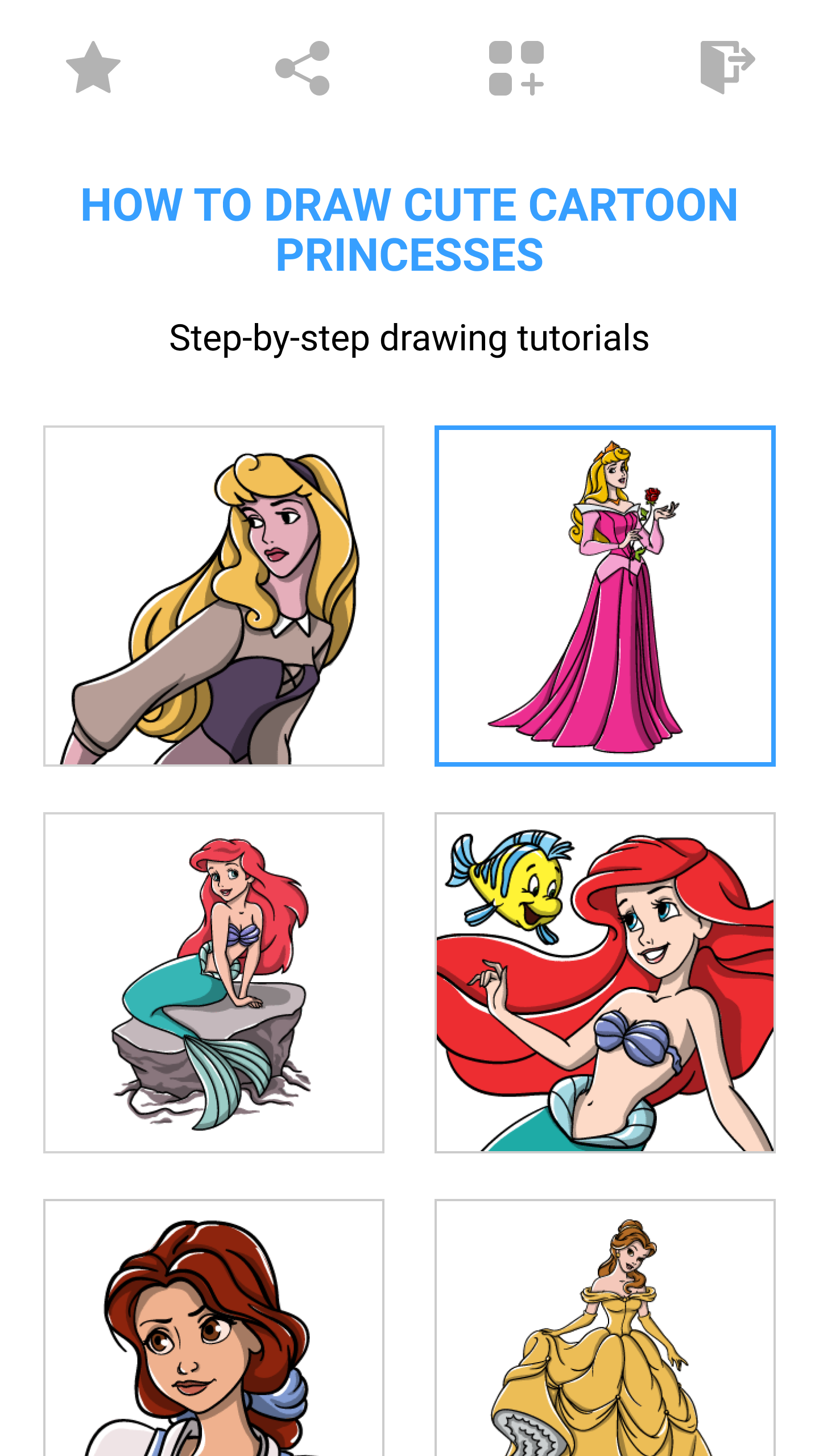 اسکرین شات 1 برنامه How To Draw Cute Princesses
