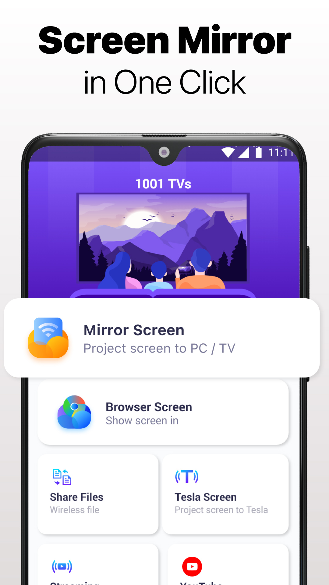 اسکرین شات 4 برنامه Screen Mirroring - 1001 TVs