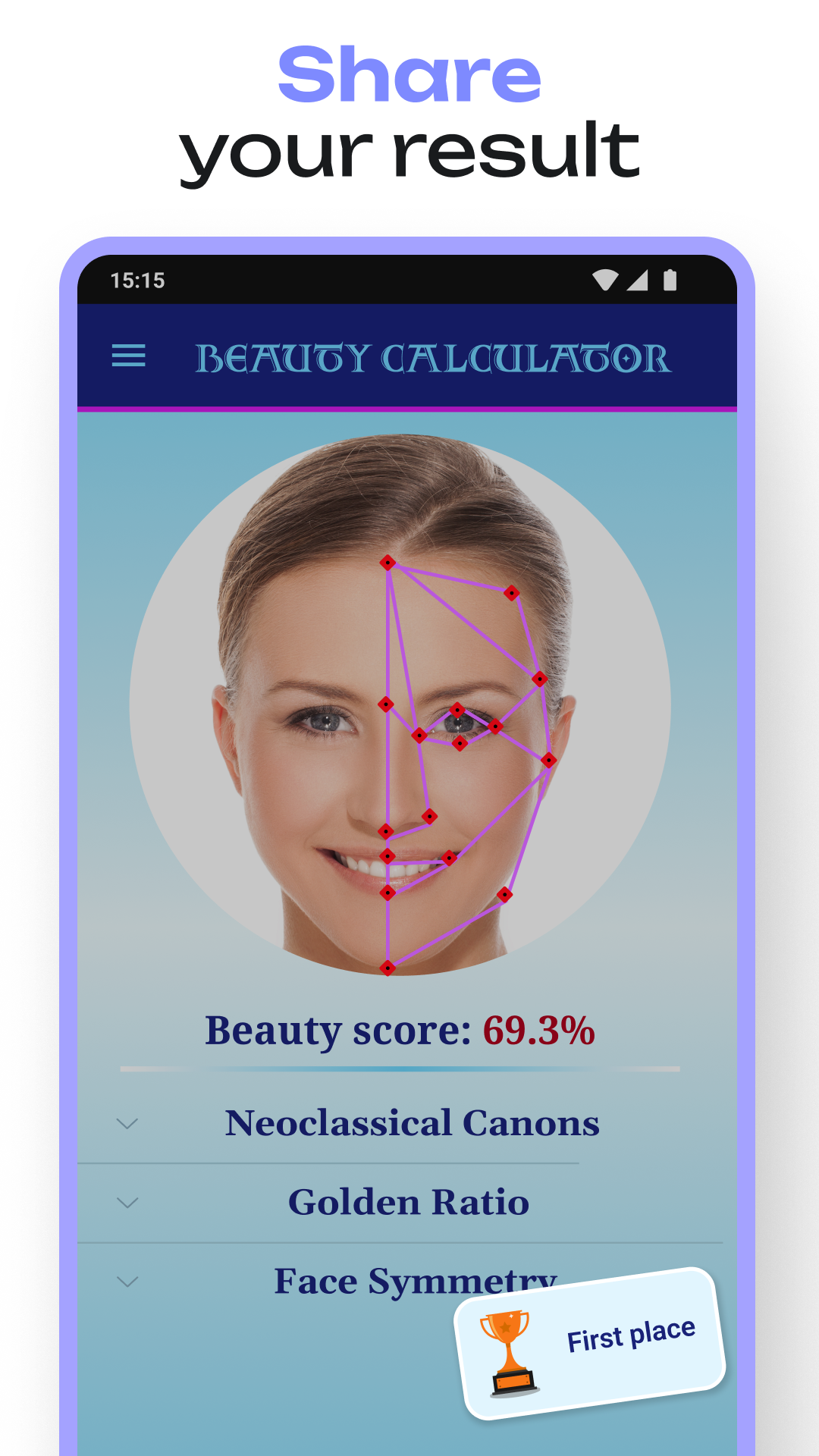 اسکرین شات 5 برنامه Beauty Calculator Pretty Scale