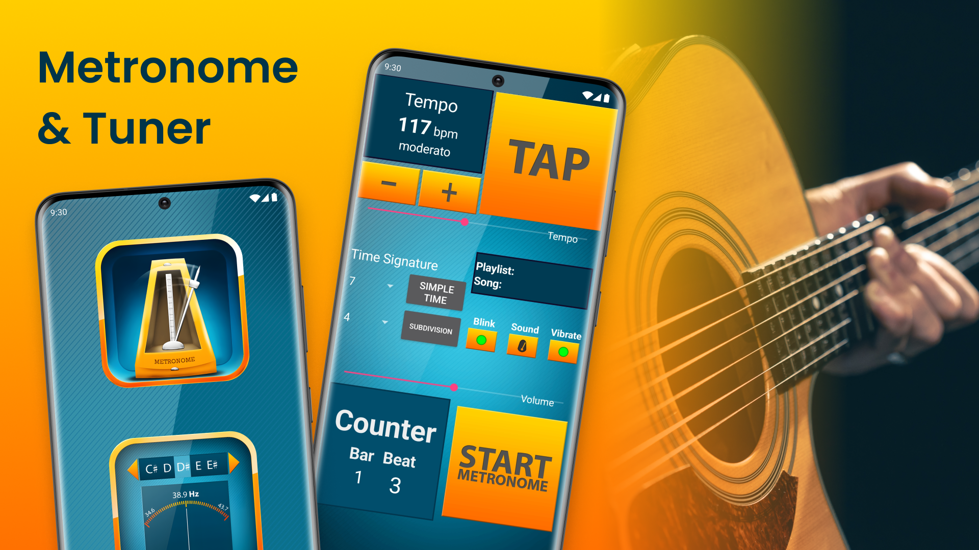 اسکرین شات 1 برنامه Drum Tuner: Metronome Beats