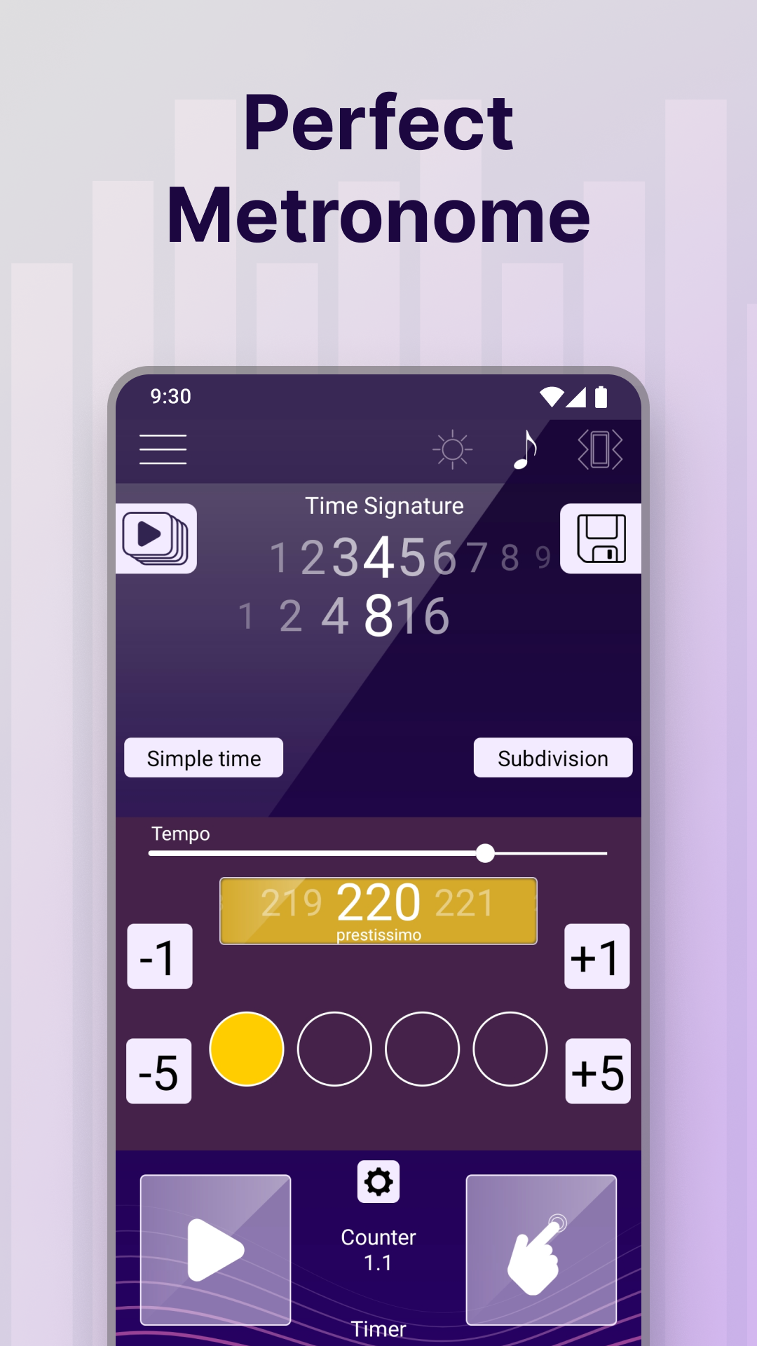 اسکرین شات 3 برنامه Perfect Metronome