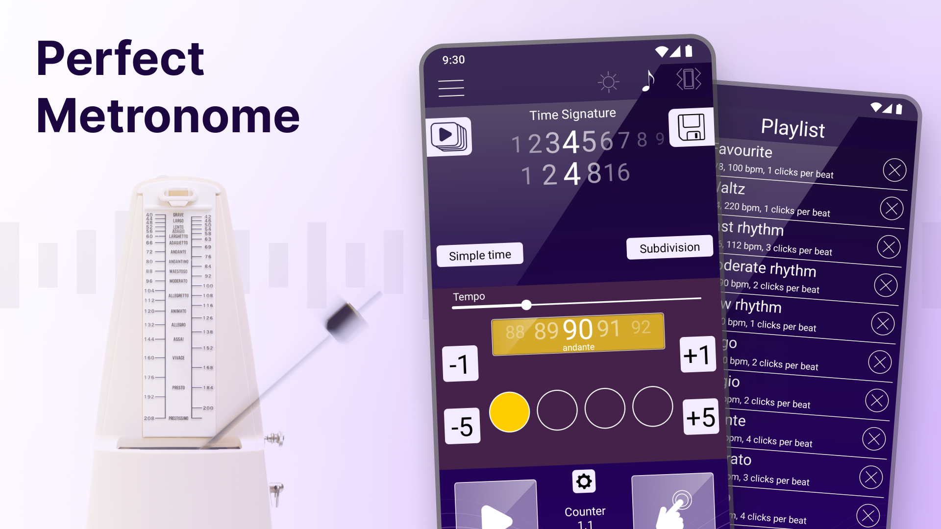 اسکرین شات 1 برنامه Perfect Metronome