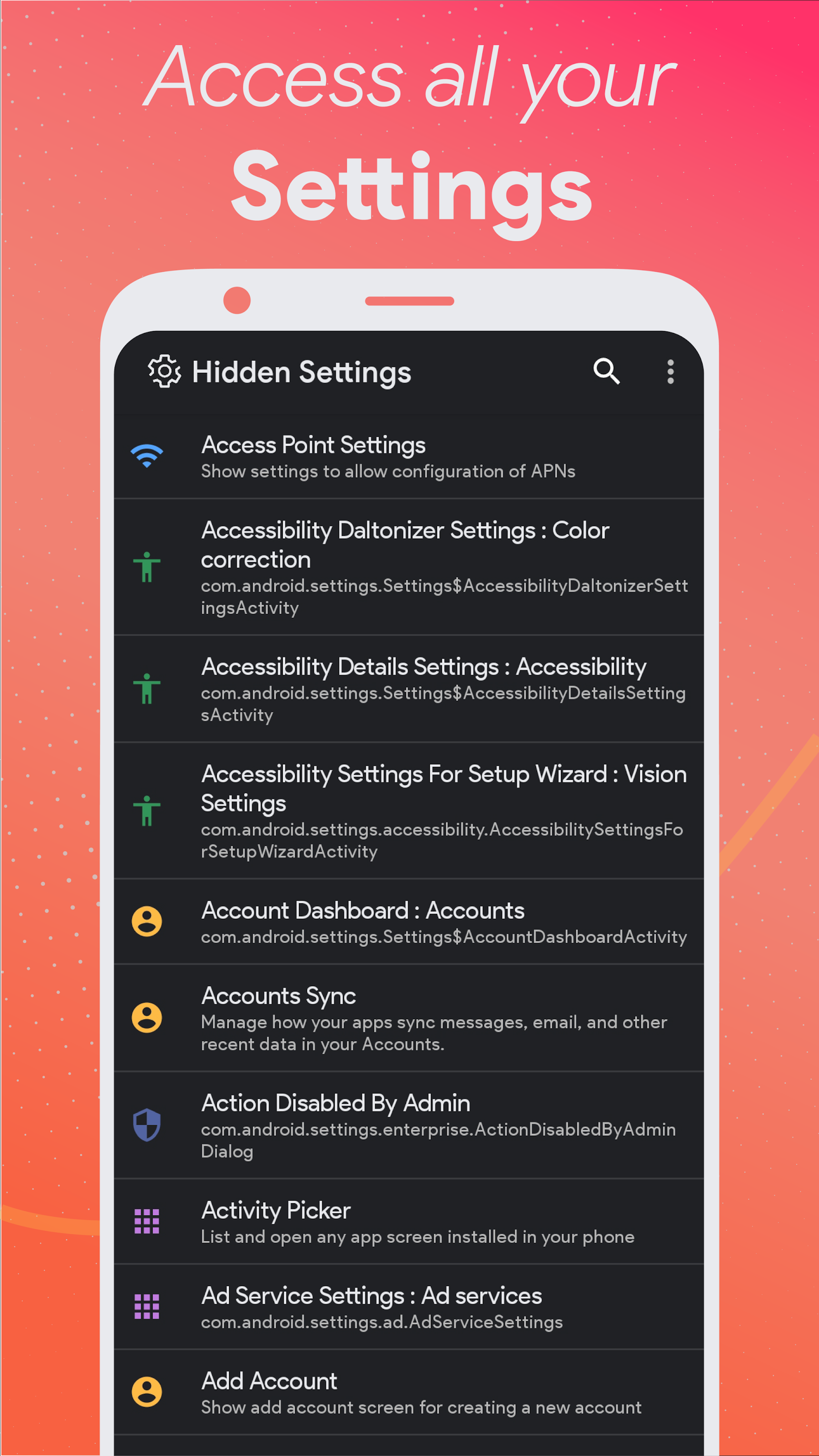 اسکرین شات 3 برنامه MIUI Hidden Settings Activity