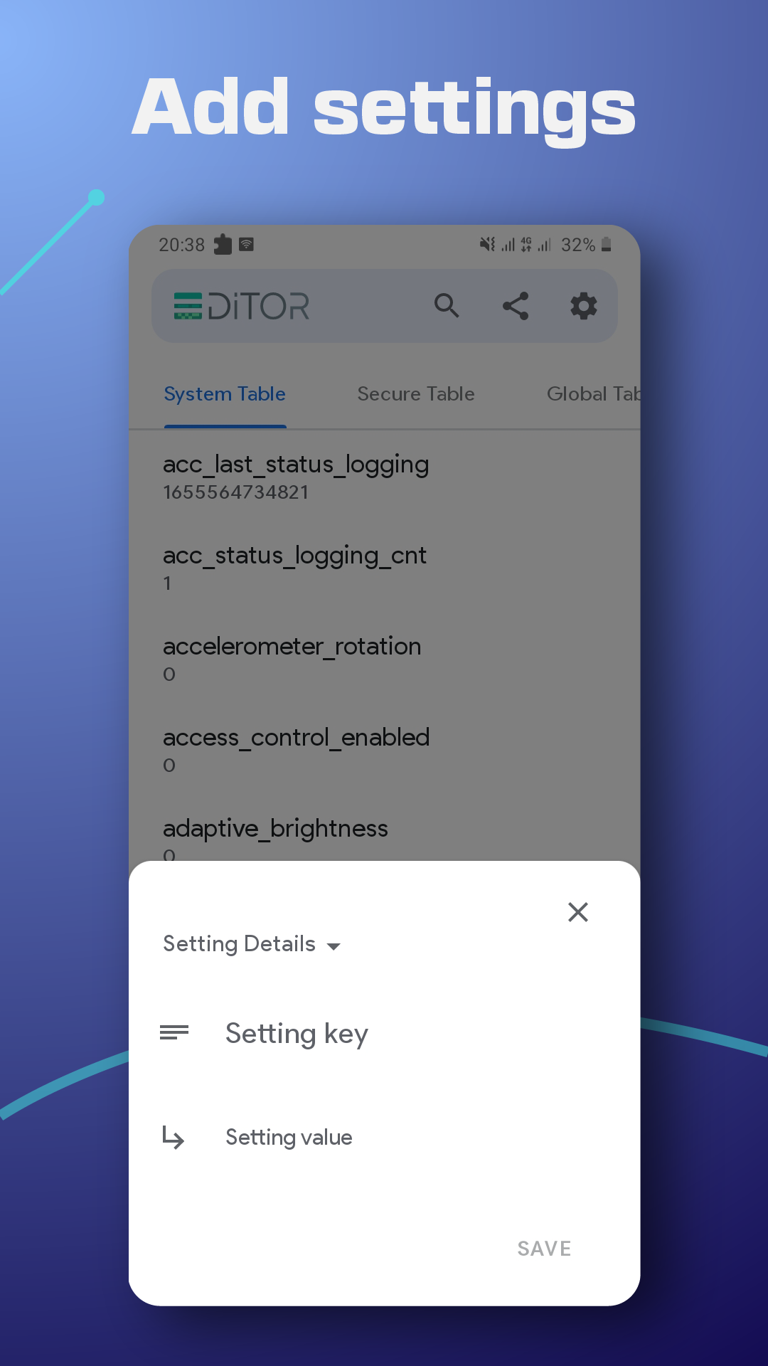 اسکرین شات 5 برنامه SetEdit: Settings Editor