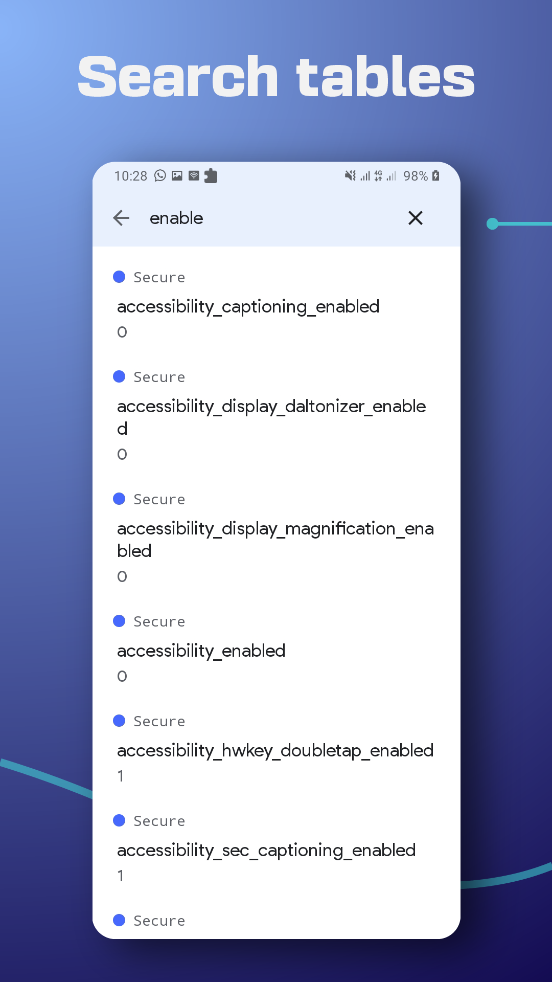 اسکرین شات 3 برنامه SetEdit: Settings Editor