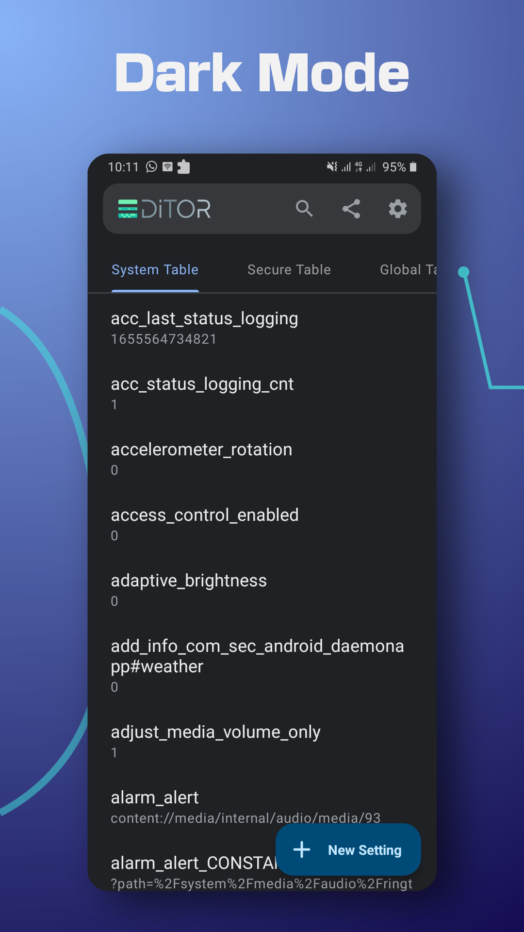 اسکرین شات 7 برنامه SetEdit: Settings Editor