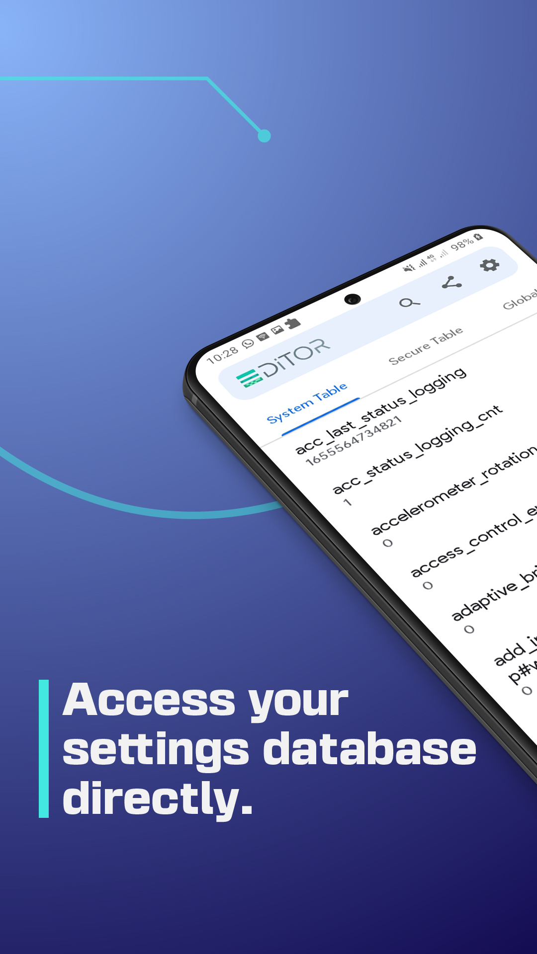 اسکرین شات 1 برنامه SetEdit: Settings Editor