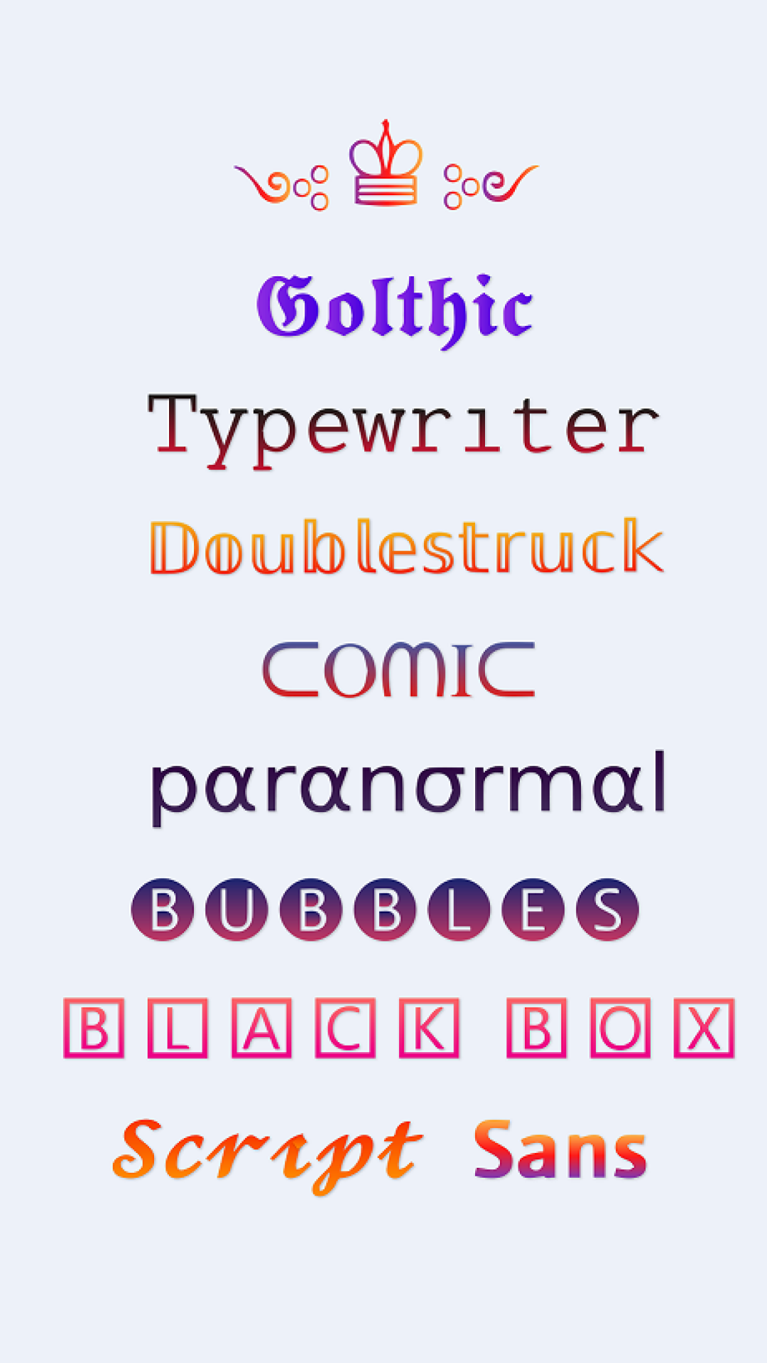 اسکرین شات 1 برنامه Fonts - Fancy Fonts Art