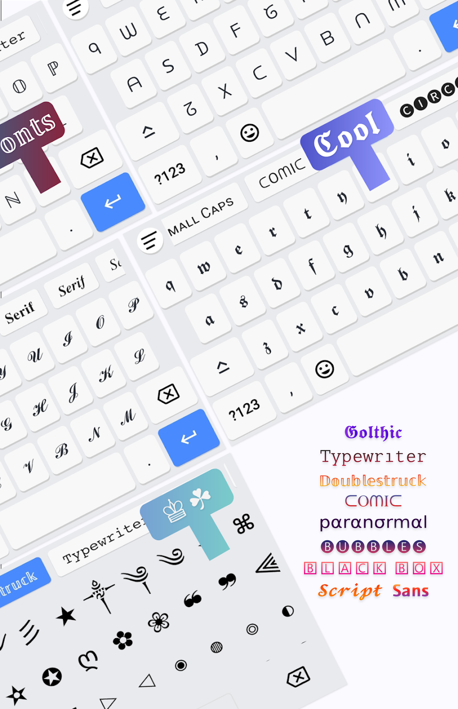 اسکرین شات 2 برنامه Fonts Aa - Keyboard Fonts Art