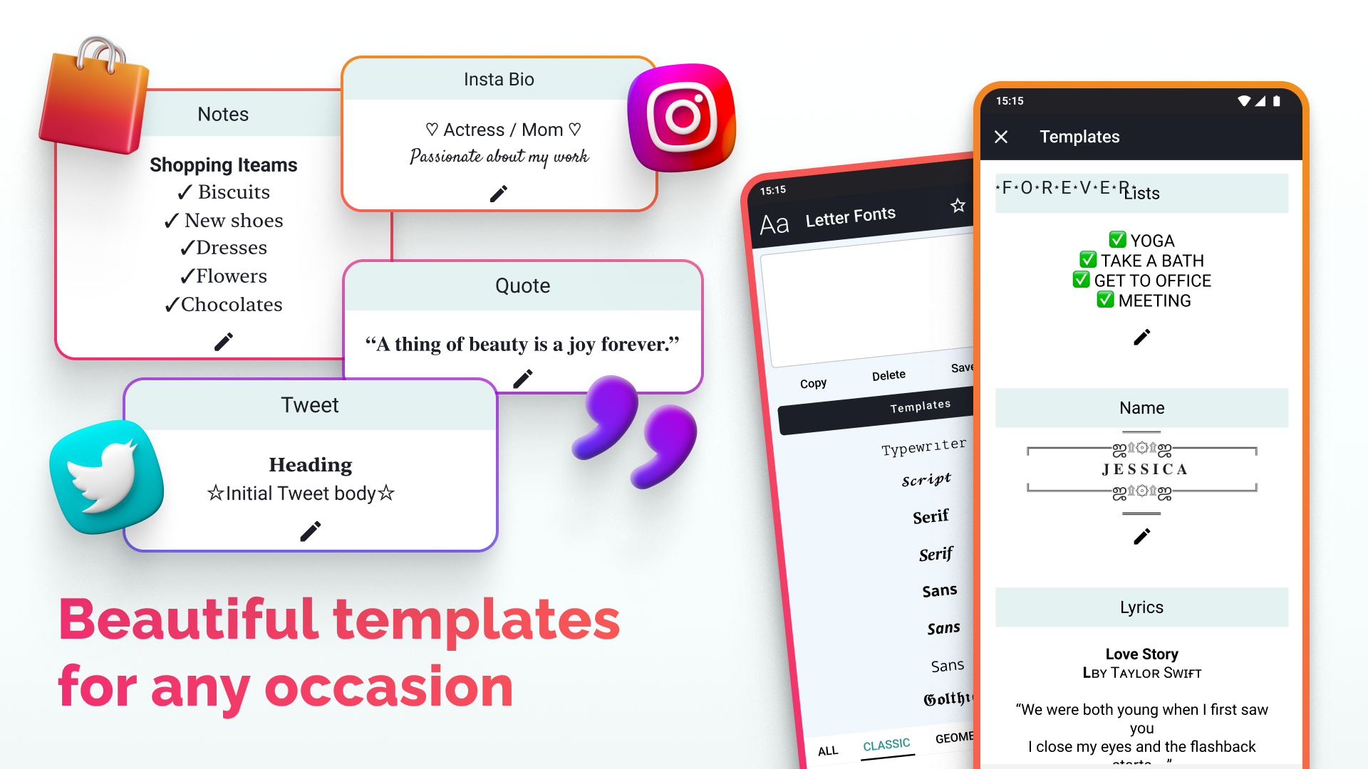 اسکرین شات 3 برنامه Letter Fonts - Stylish Text