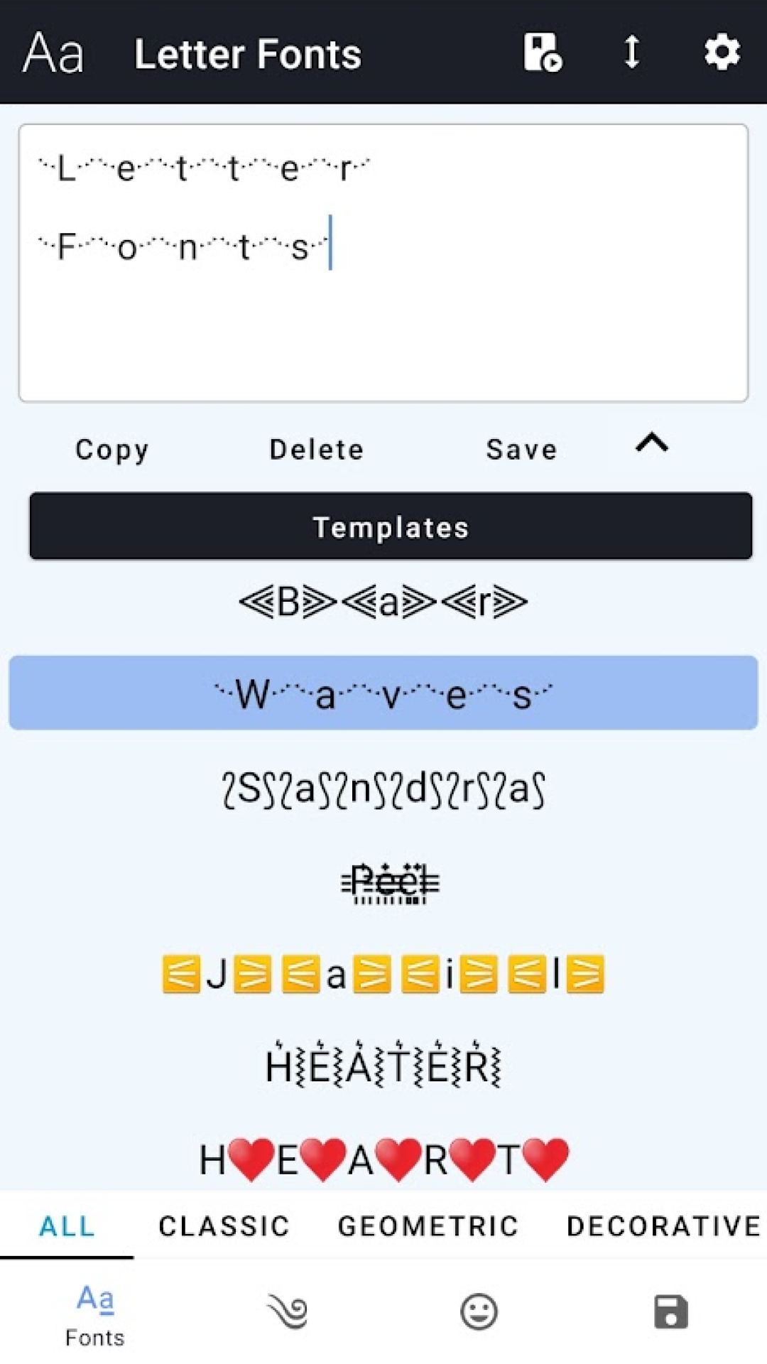 اسکرین شات 8 برنامه Letter Fonts - Stylish Text