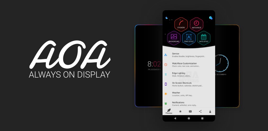 اسکرین شات 1 برنامه AOA: Always on Display