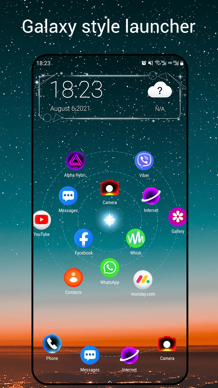 اسکرین شات 1 برنامه Newlook Launcher - Galaxy Star