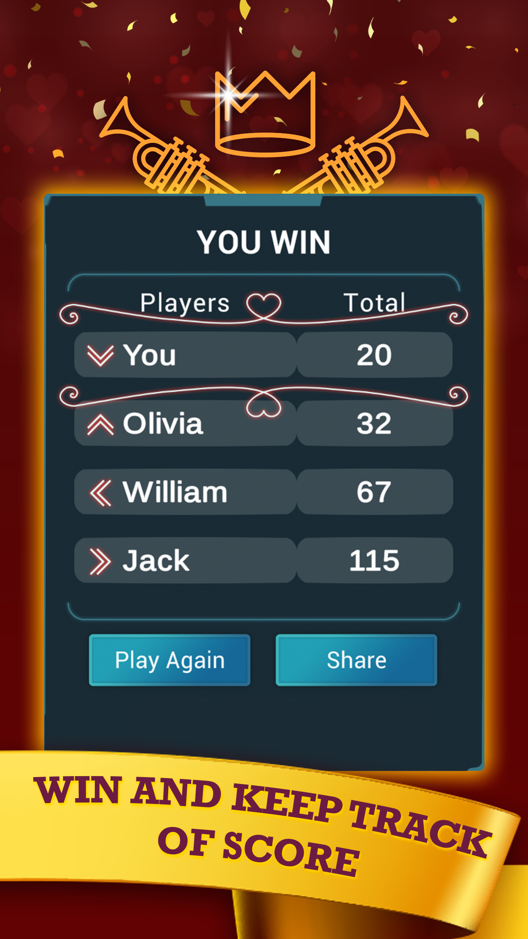 اسکرین شات 5 بازی Hearts: Classic Card Game Fun