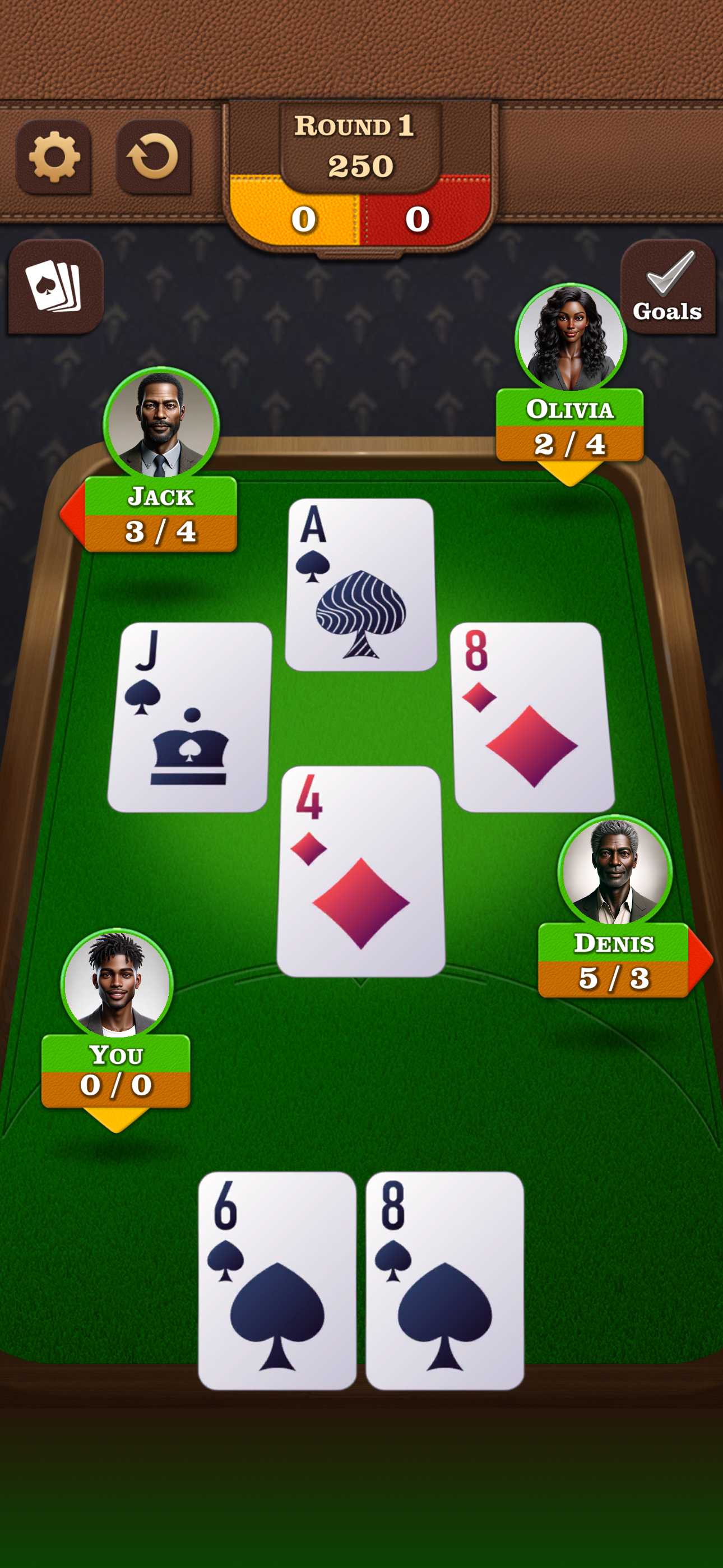 اسکرین شات 2 بازی Spades: Classic Card Game