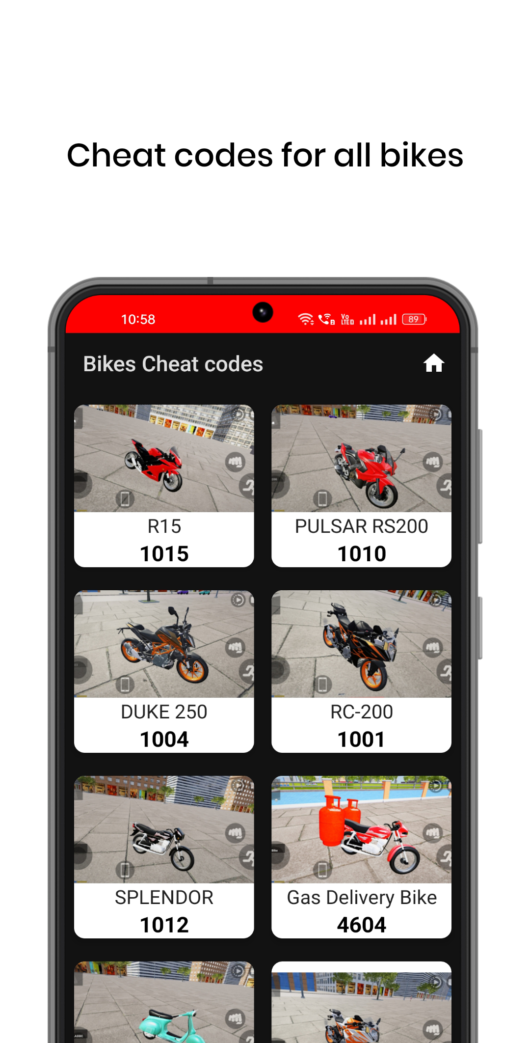 اسکرین شات 5 برنامه Indian Car Bike GTIV cheats
