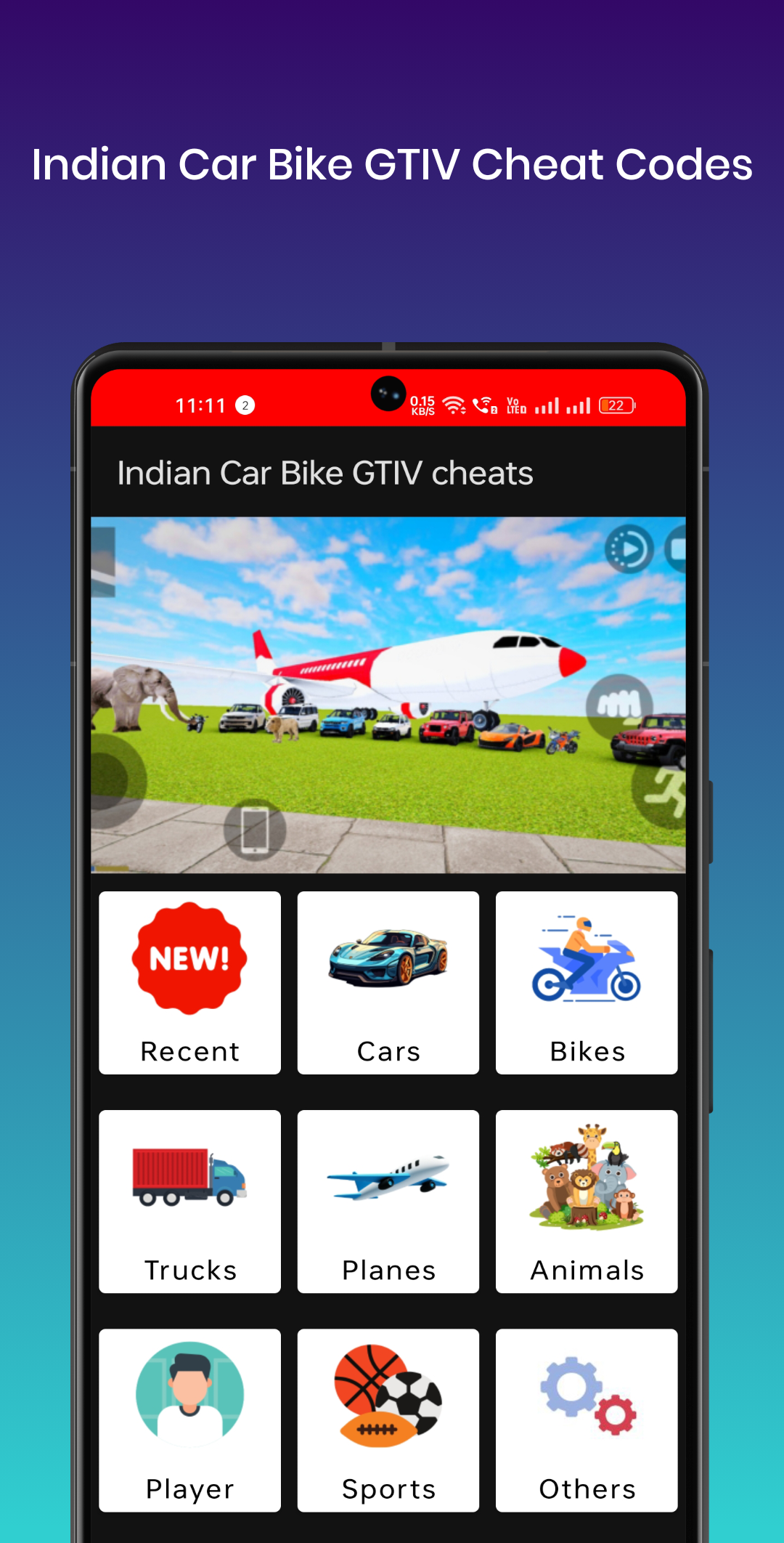 اسکرین شات 1 برنامه Indian Car Bike GTIV cheats
