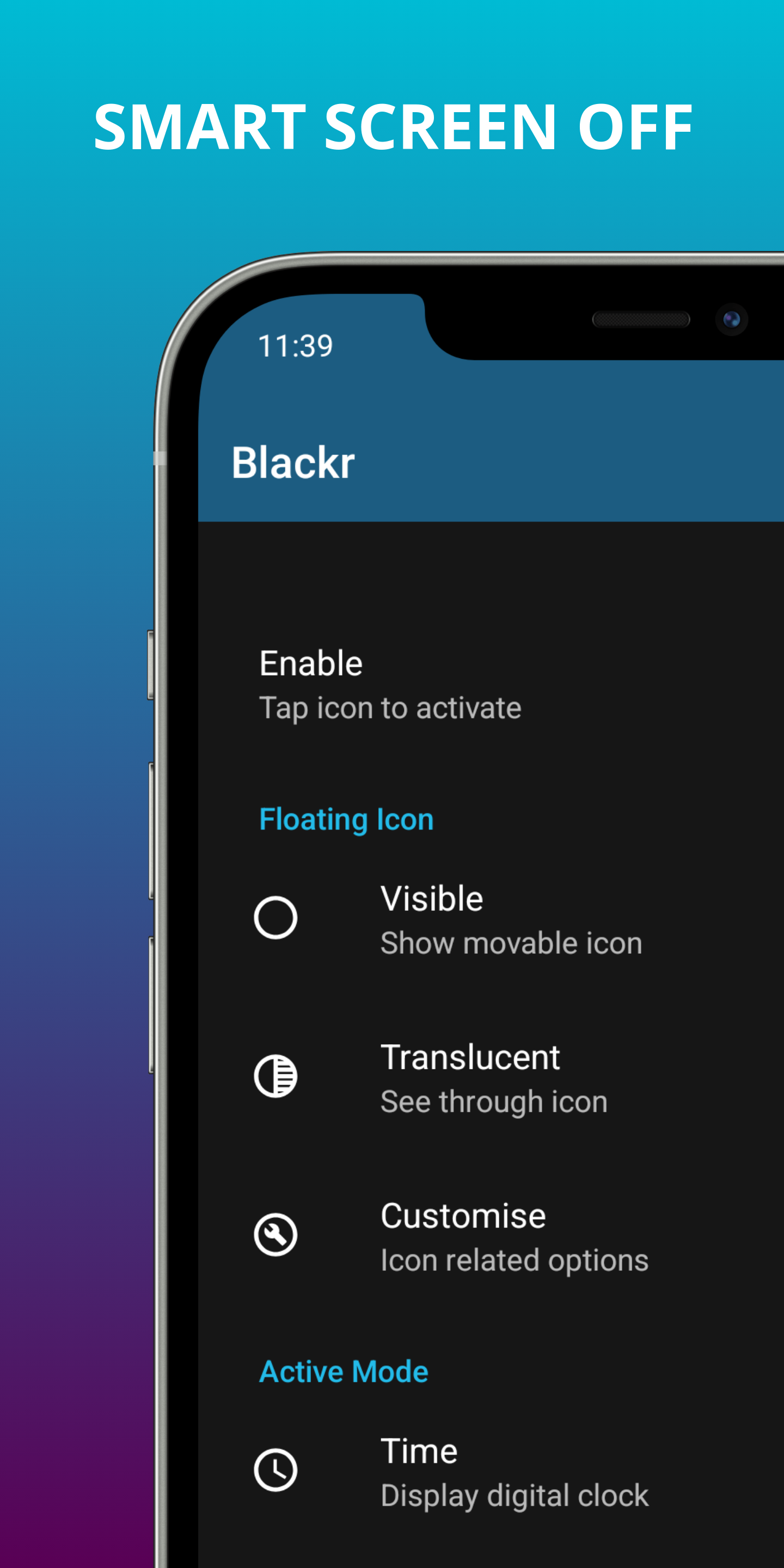 اسکرین شات 1 برنامه Blackr: OLED Screen Off