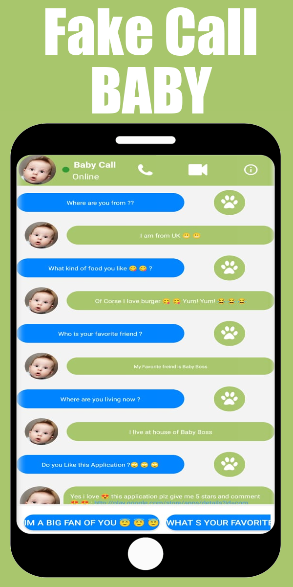 اسکرین شات 7 برنامه Fake Call Baby: Prank Video Ca