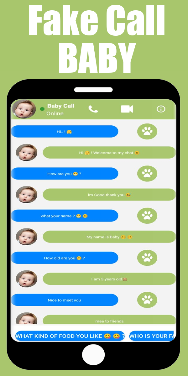 اسکرین شات 6 برنامه Fake Call Baby: Prank Video Ca