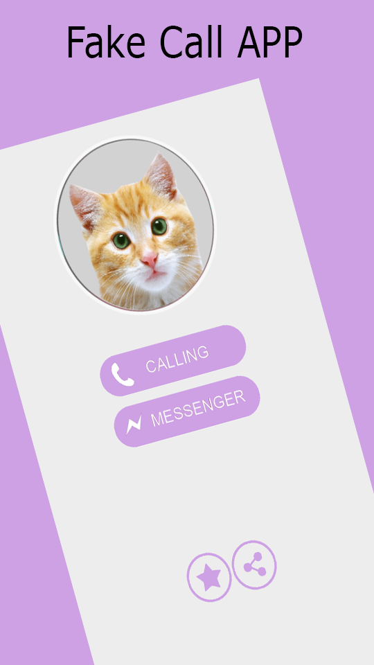 اسکرین شات 1 برنامه Cute Cat Prank Call - Fake Cal