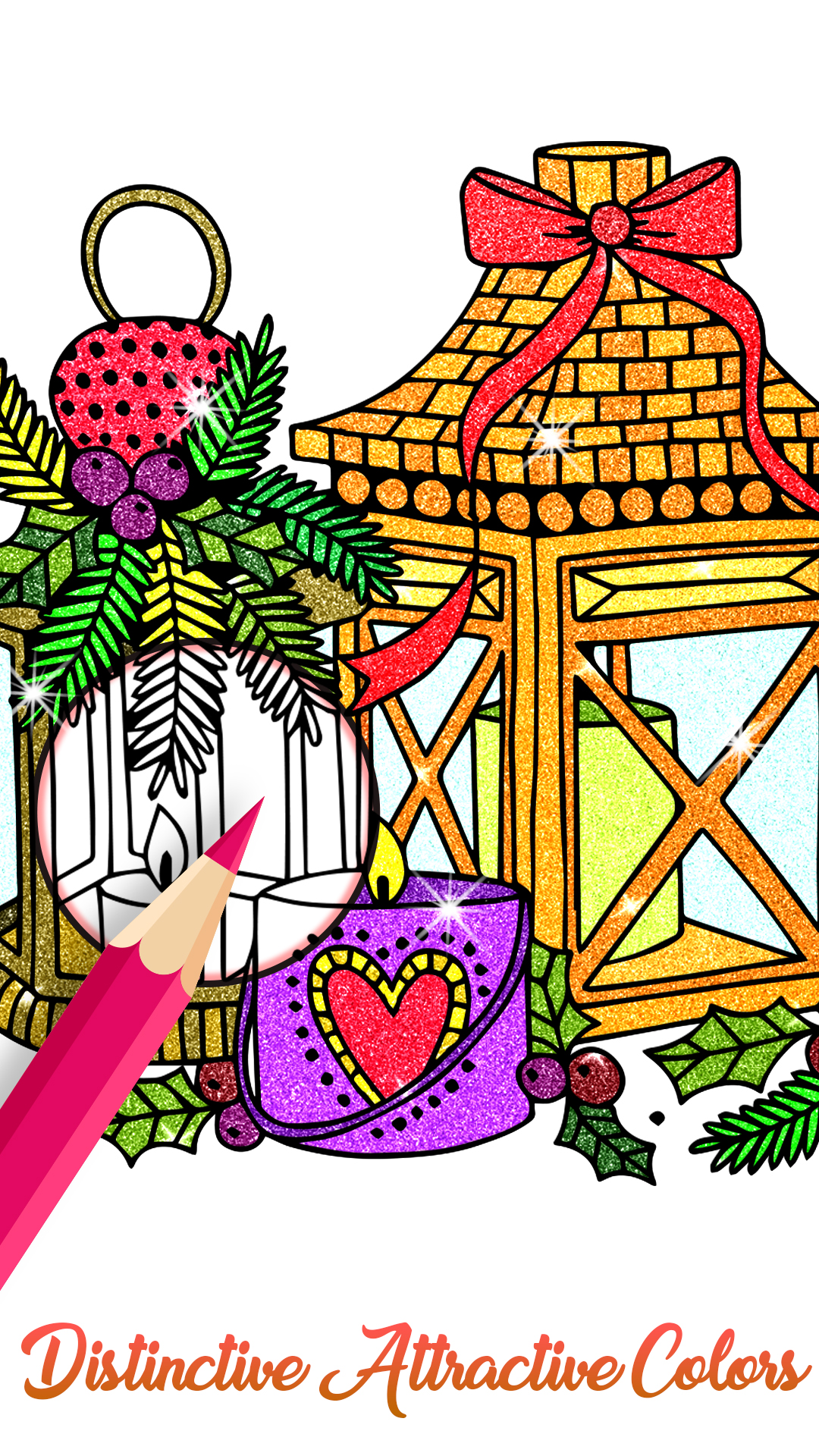 اسکرین شات 2 برنامه Glitter Color Adult Paint Book