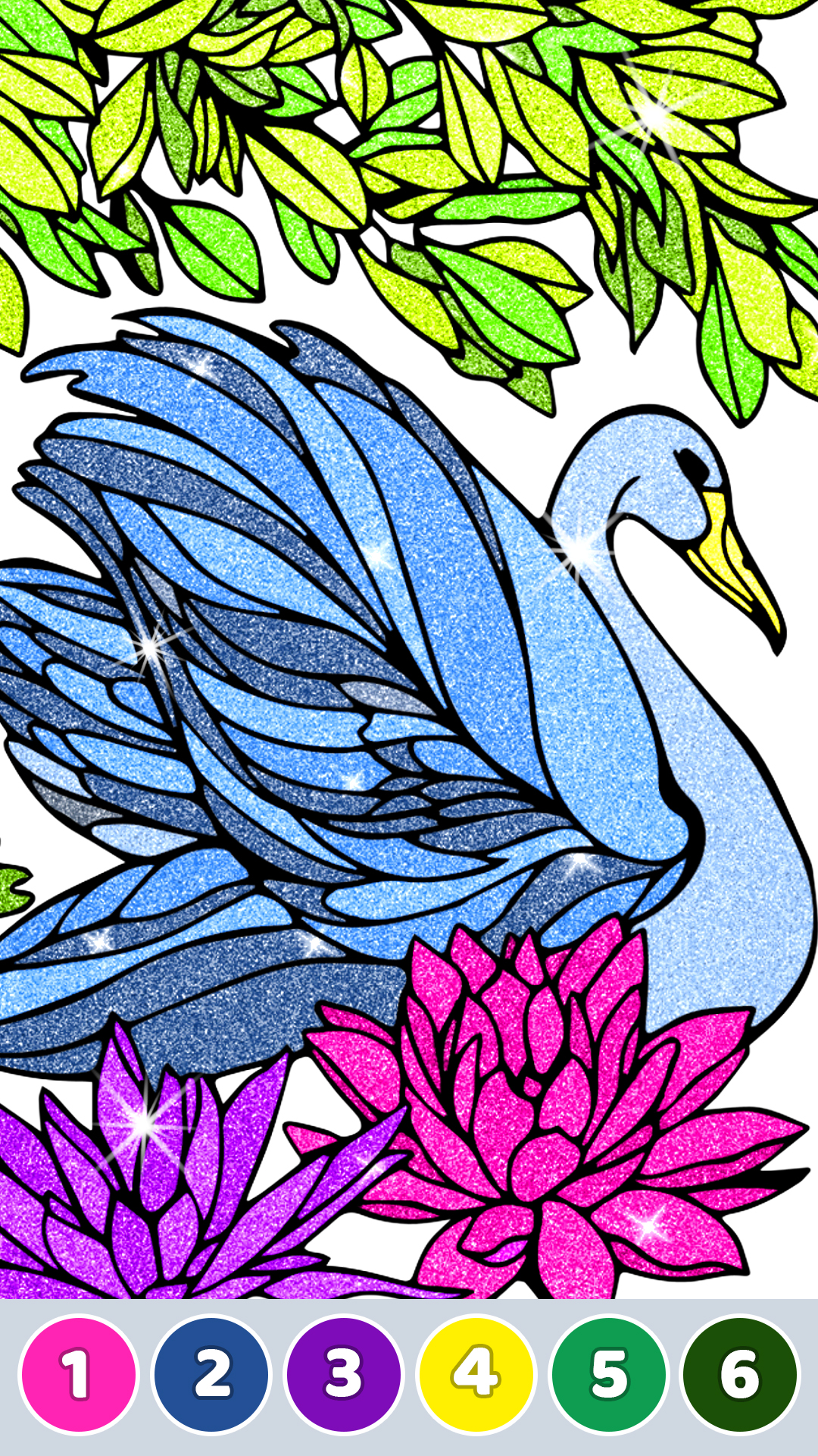 اسکرین شات 6 برنامه Glitter Color Adult Paint Book