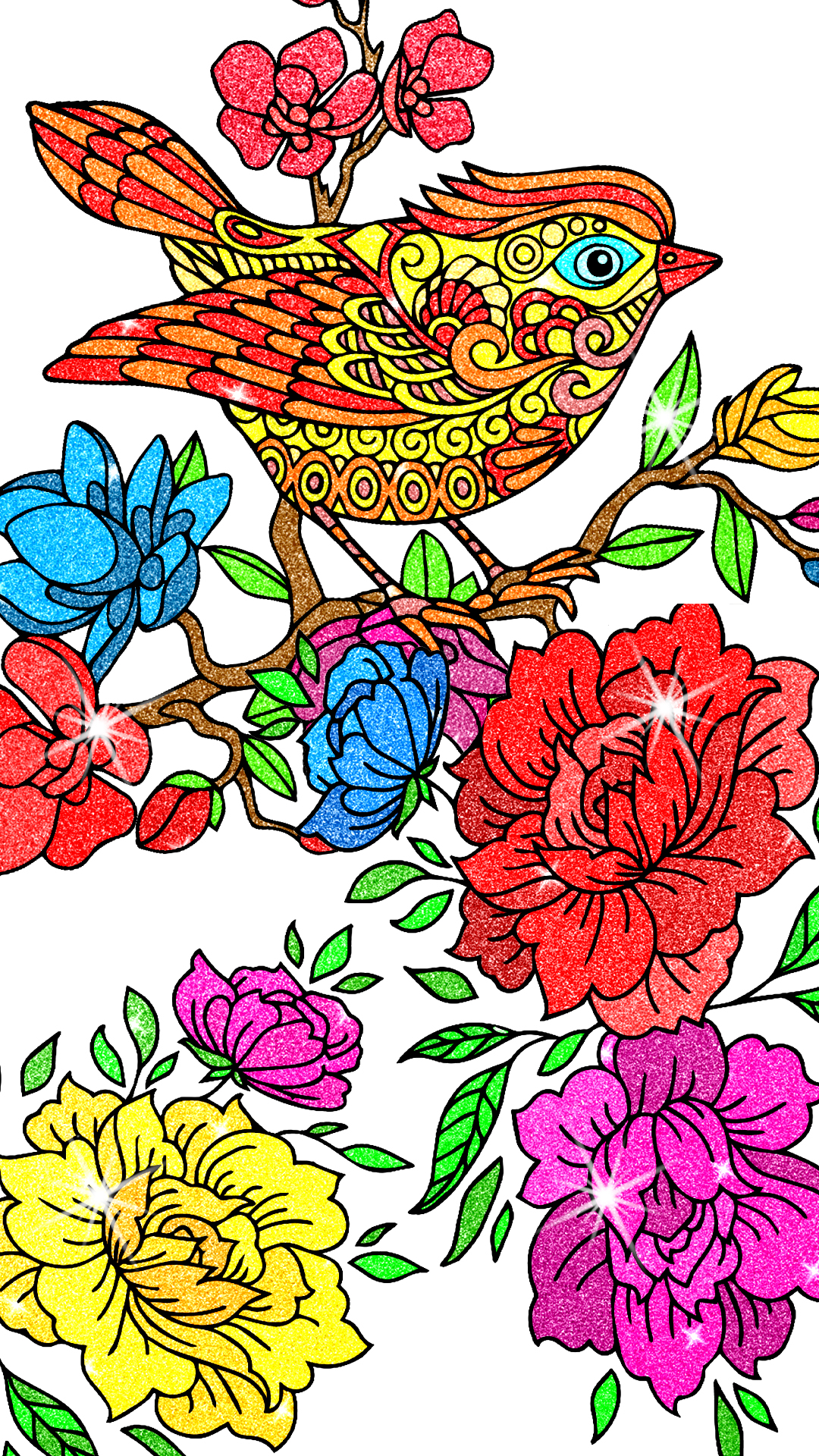 اسکرین شات 5 برنامه Glitter Color Adult Paint Book