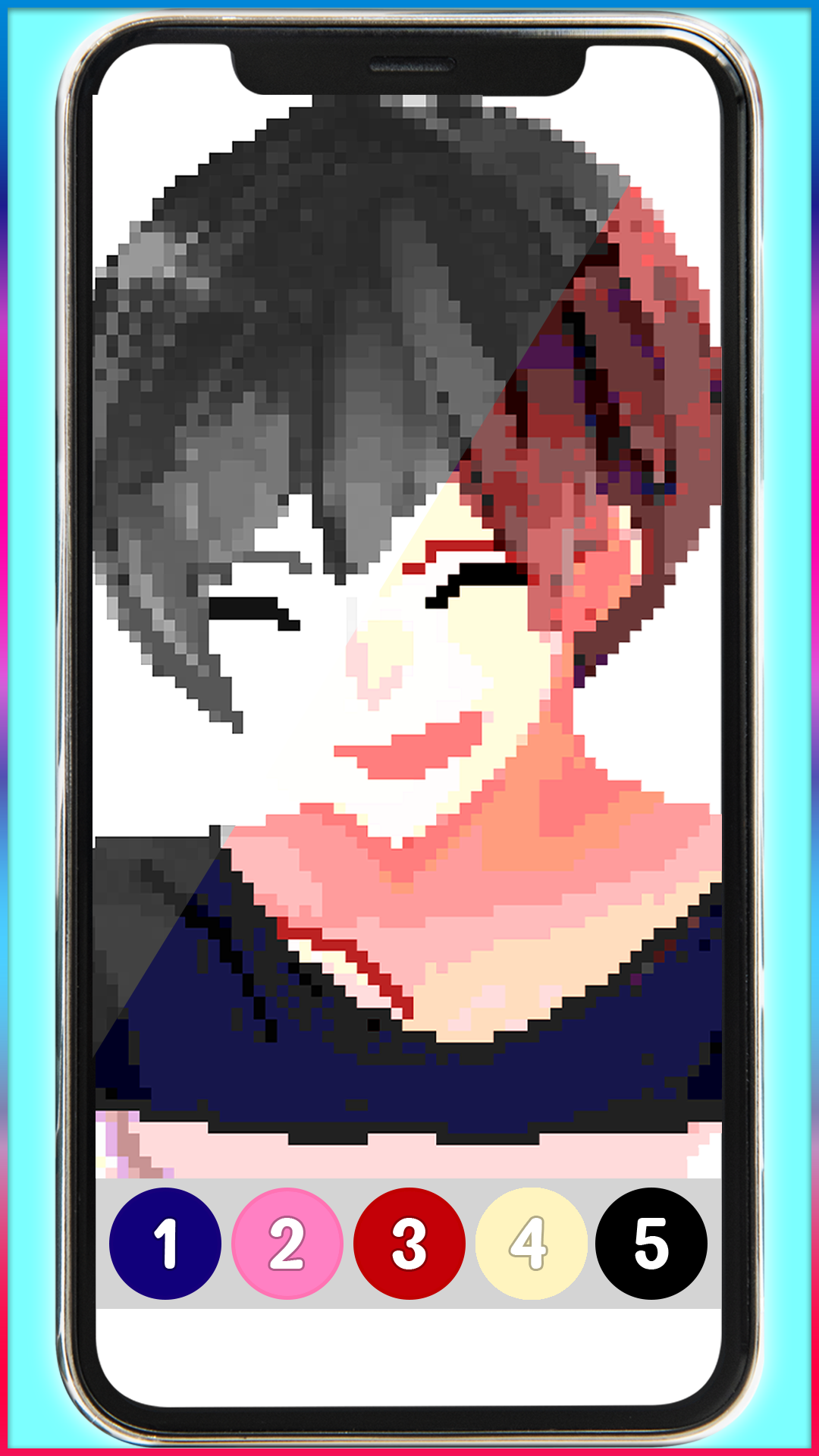 اسکرین شات 5 برنامه Anime Manga Pixel Art Coloring