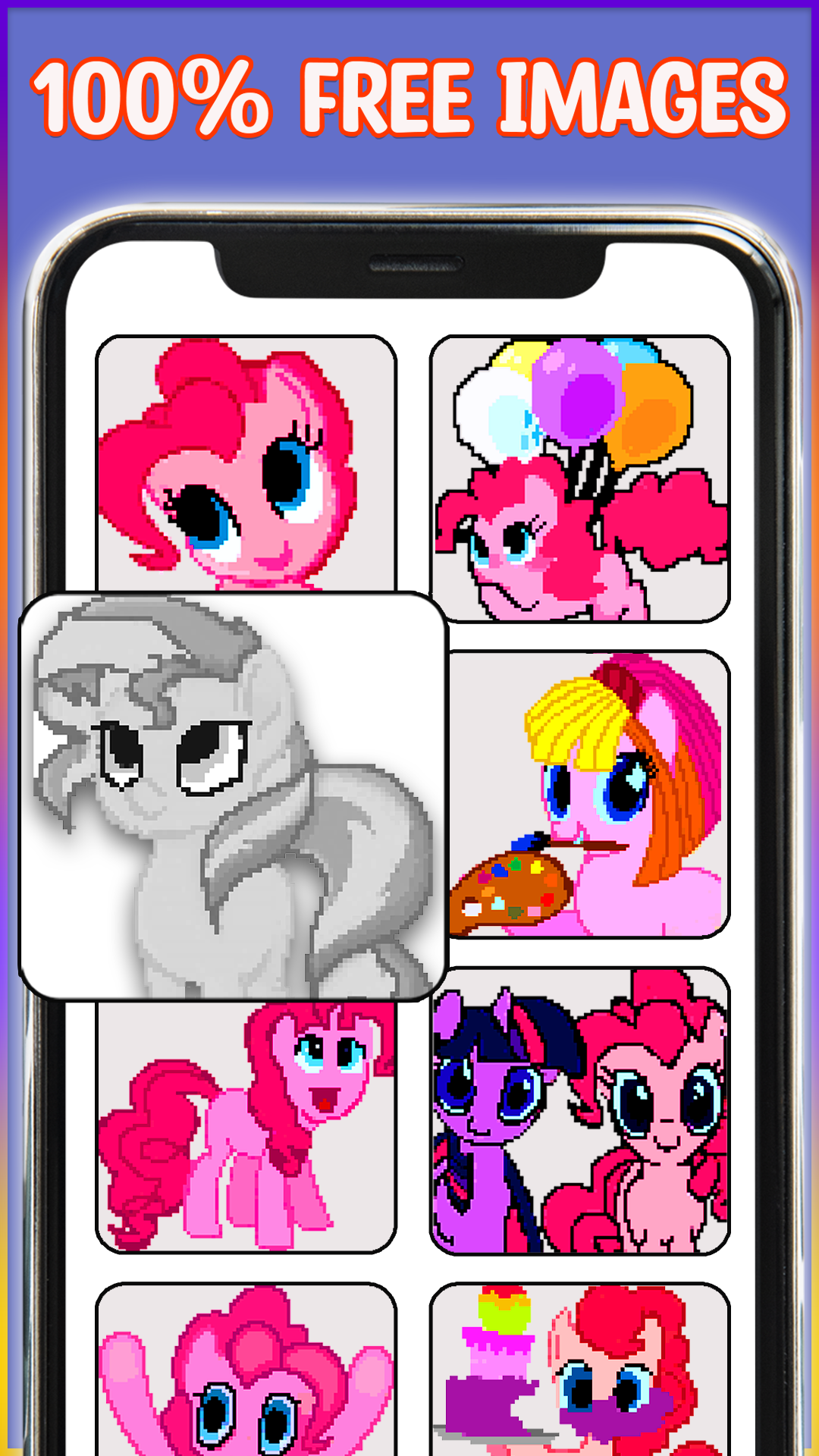 اسکرین شات 1 برنامه Pony Pixel Art Coloring Book
