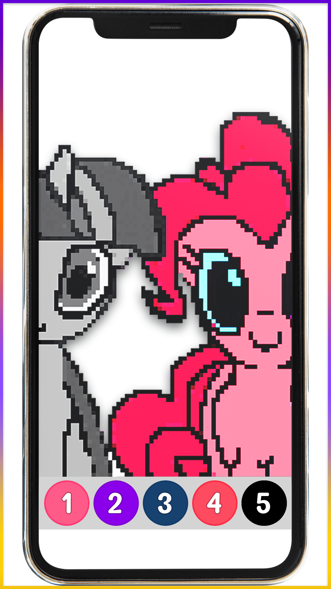 اسکرین شات 6 برنامه Pony Pixel Art Coloring Book