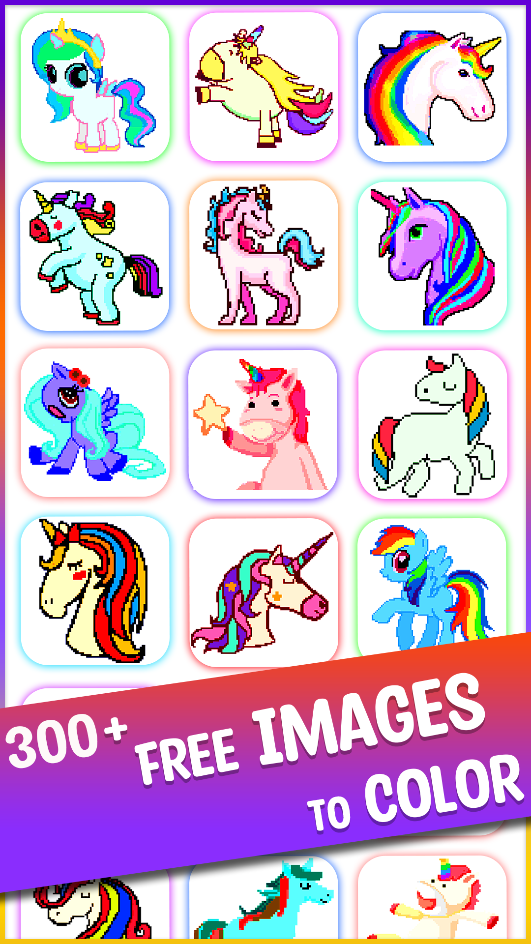 اسکرین شات 5 برنامه Pony Pixel Art Coloring Book