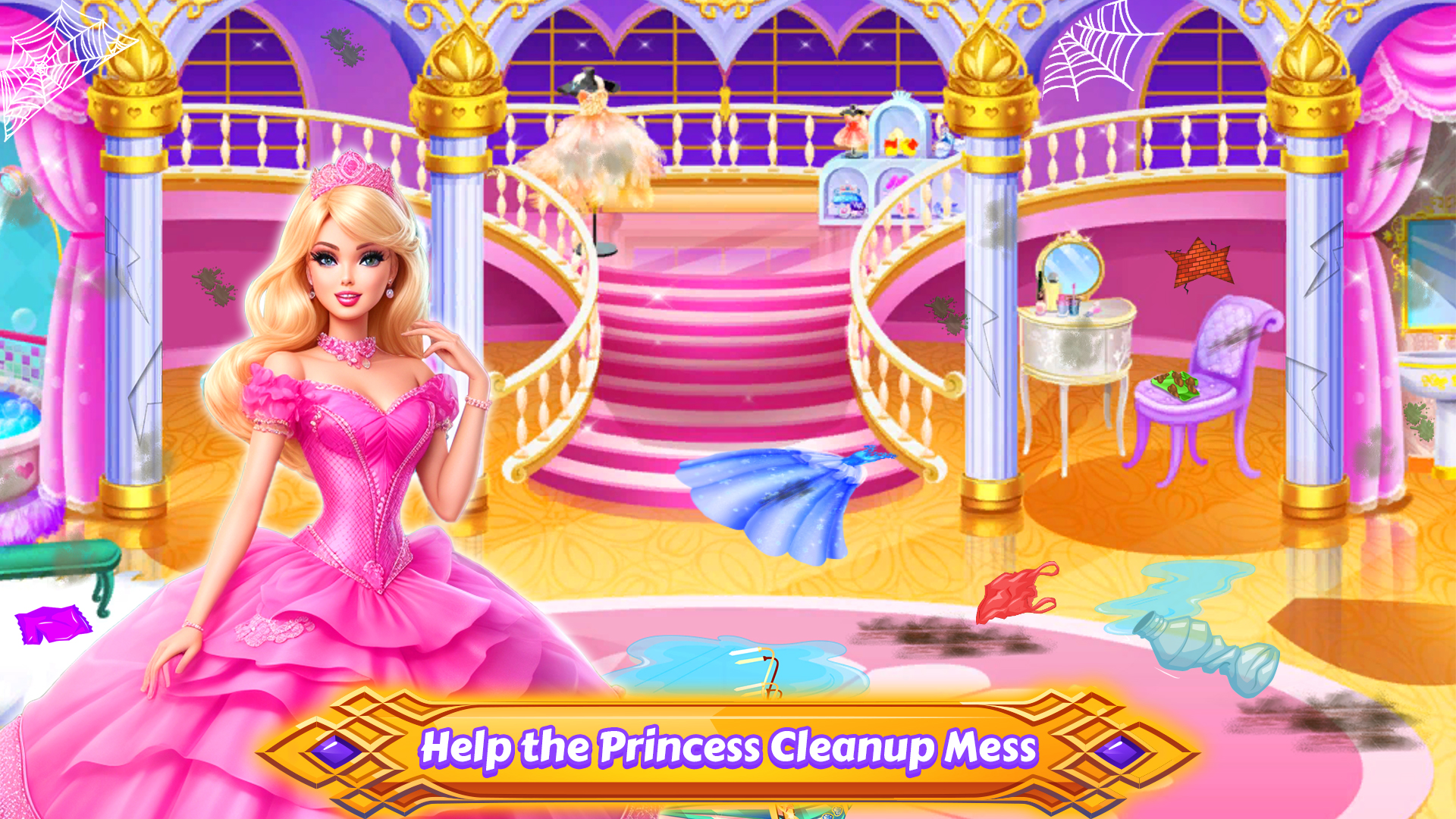 اسکرین شات 4 بازی Princess Room Cleanup Washer