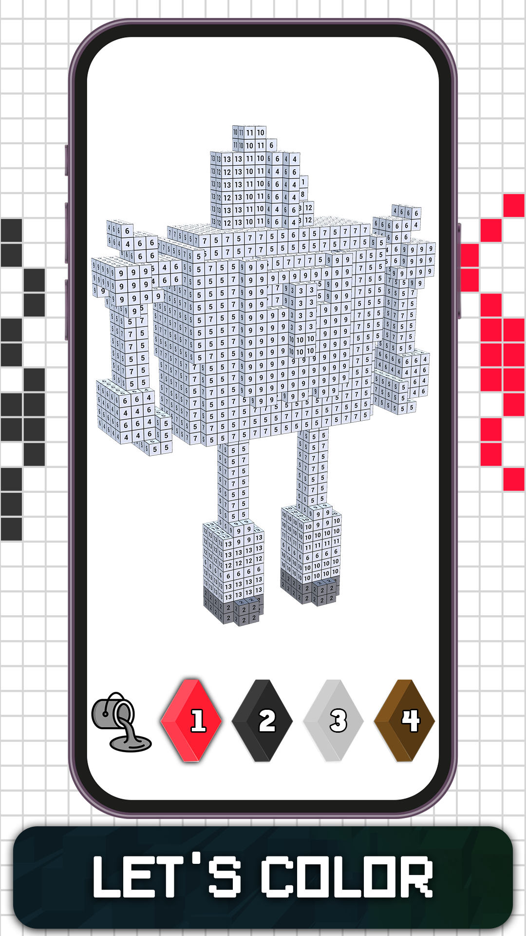 اسکرین شات 6 برنامه 3D Color by Number Voxel