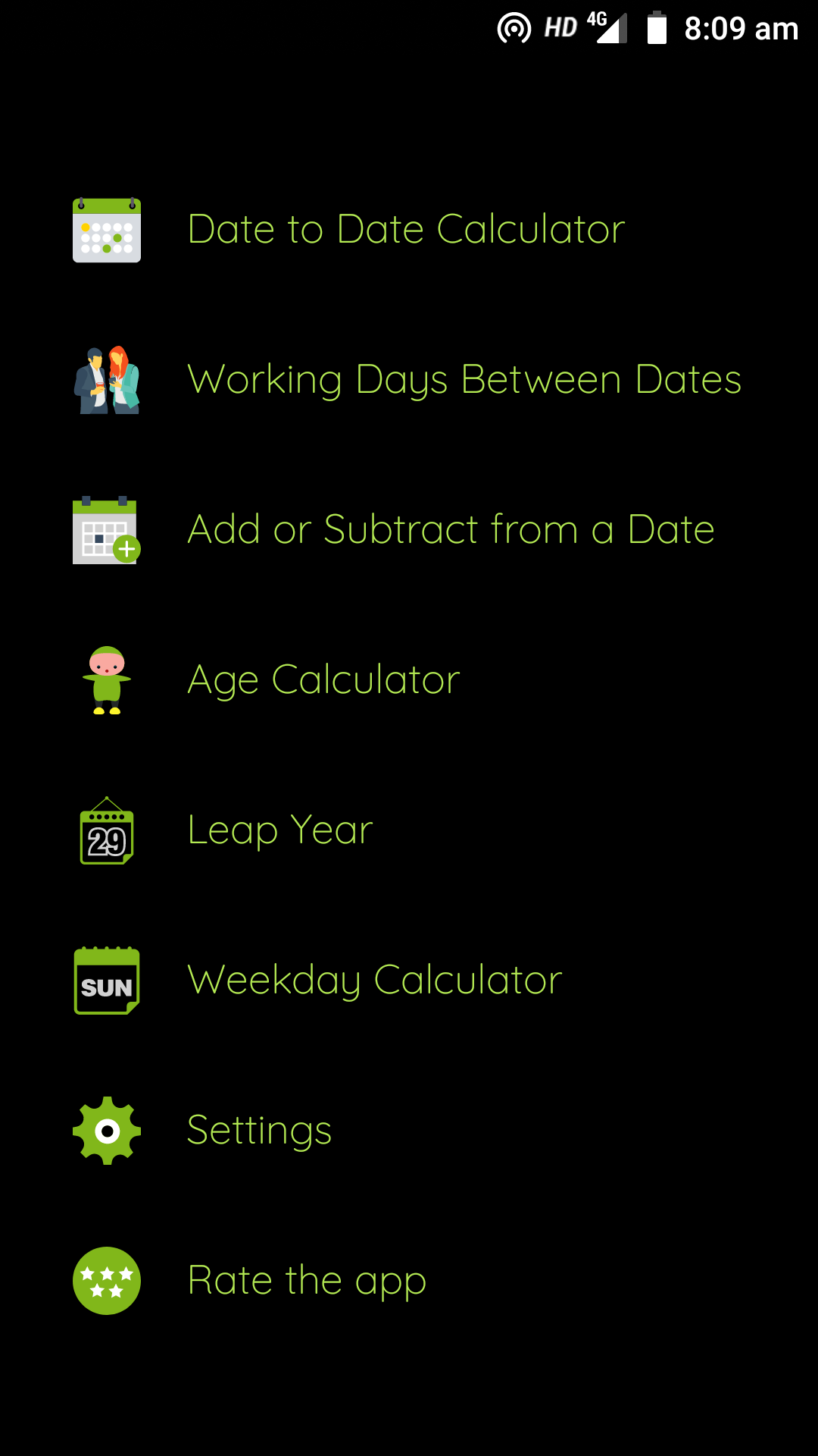 اسکرین شات 3 برنامه Date Calculator
