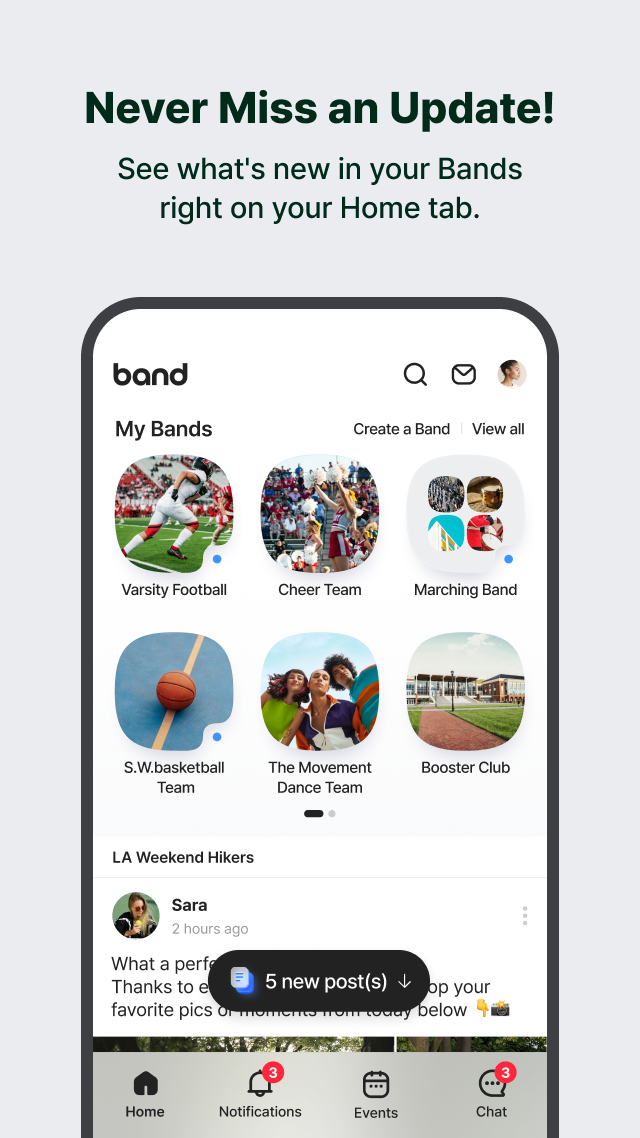 اسکرین شات 3 برنامه BAND - App for all groups
