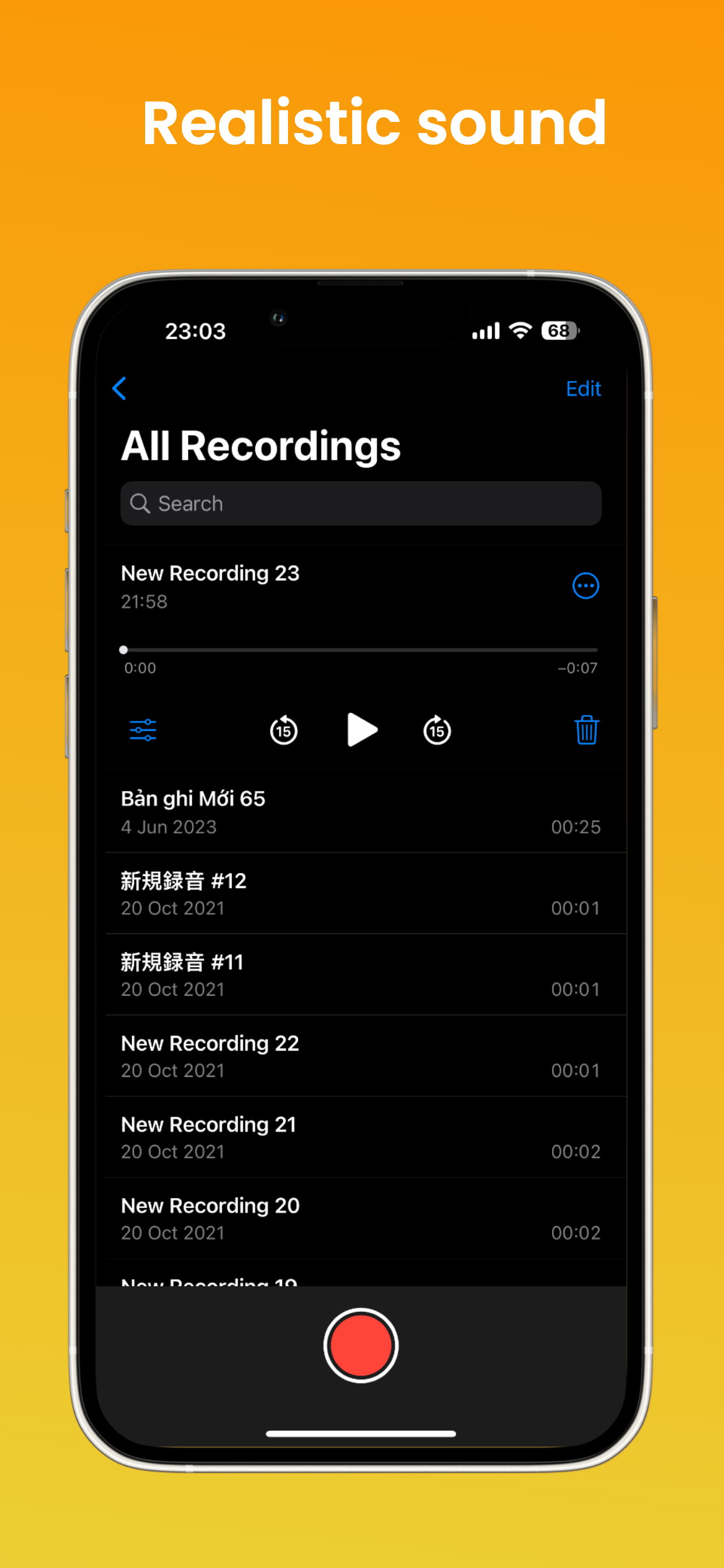 اسکرین شات 1 برنامه iVoice - OS 17 Voice Memos