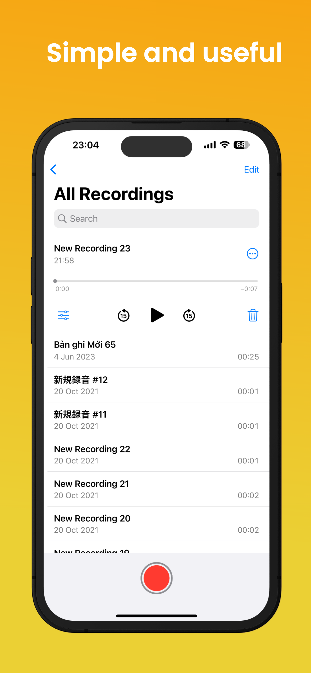 اسکرین شات 4 برنامه iVoice - OS 17 Voice Memos