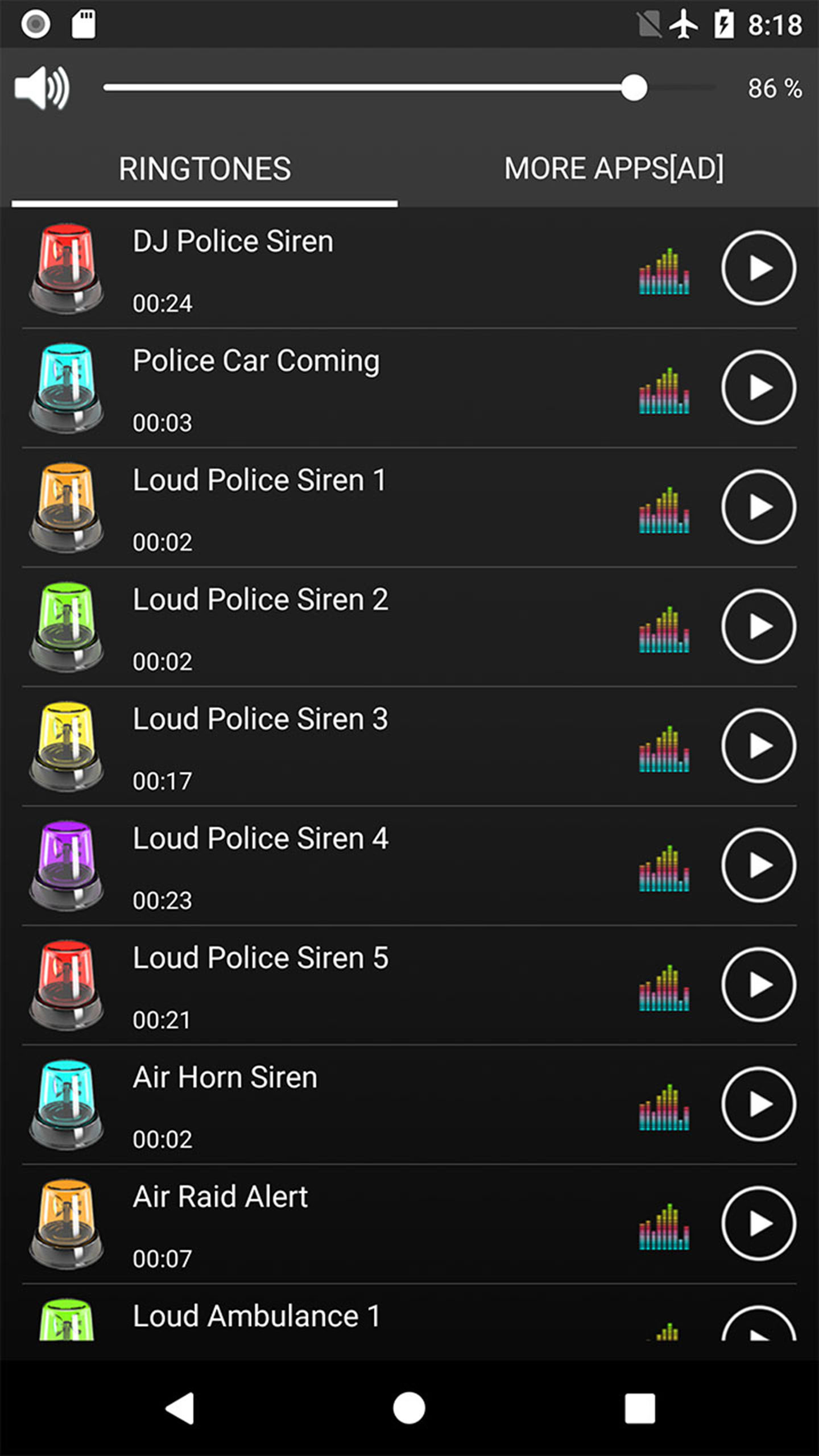 اسکرین شات 2 برنامه Loud Siren Ringtones