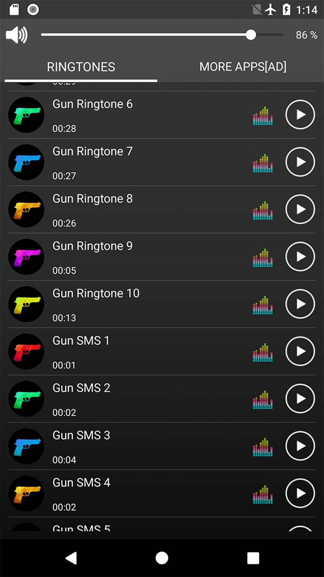 اسکرین شات 3 برنامه Gun Sounds Ringtones