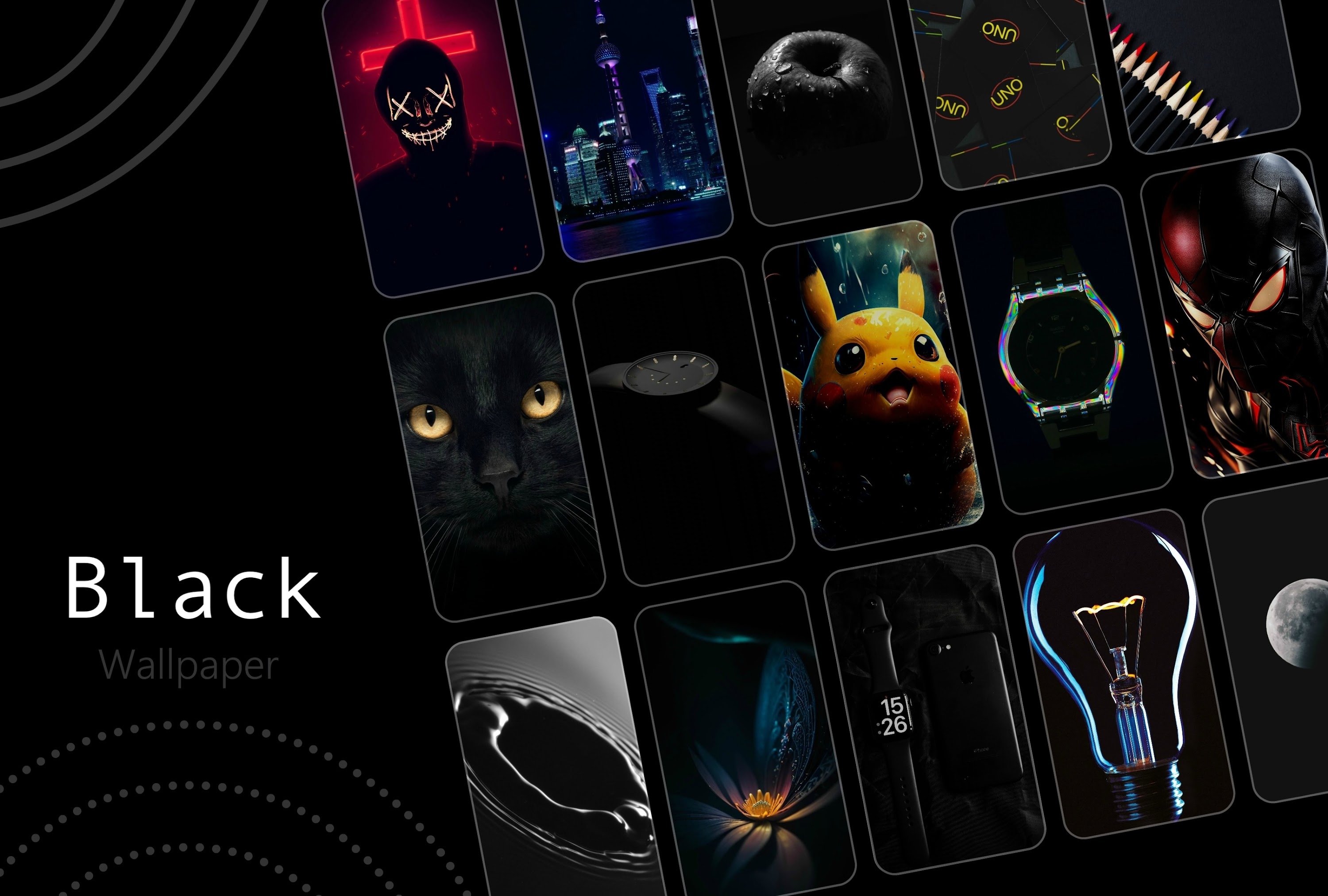اسکرین شات 1 برنامه Black Wallpapers