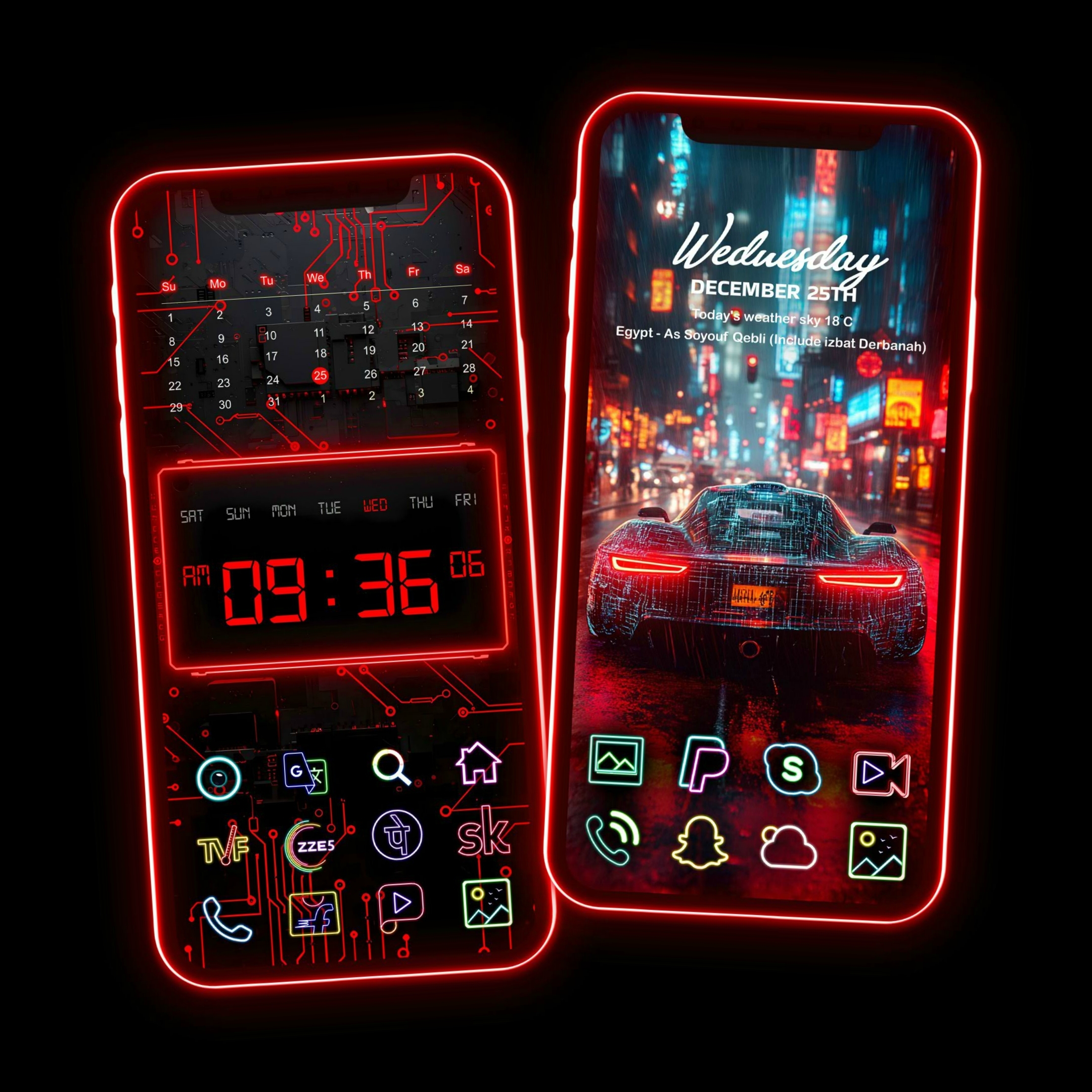 اسکرین شات 2 برنامه Neon Icon Pack