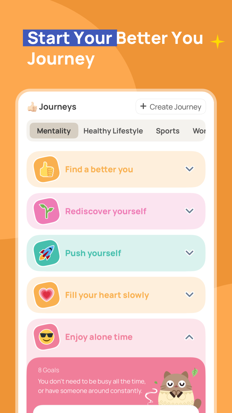 اسکرین شات 6 برنامه Catzy: Self-Care Journey
